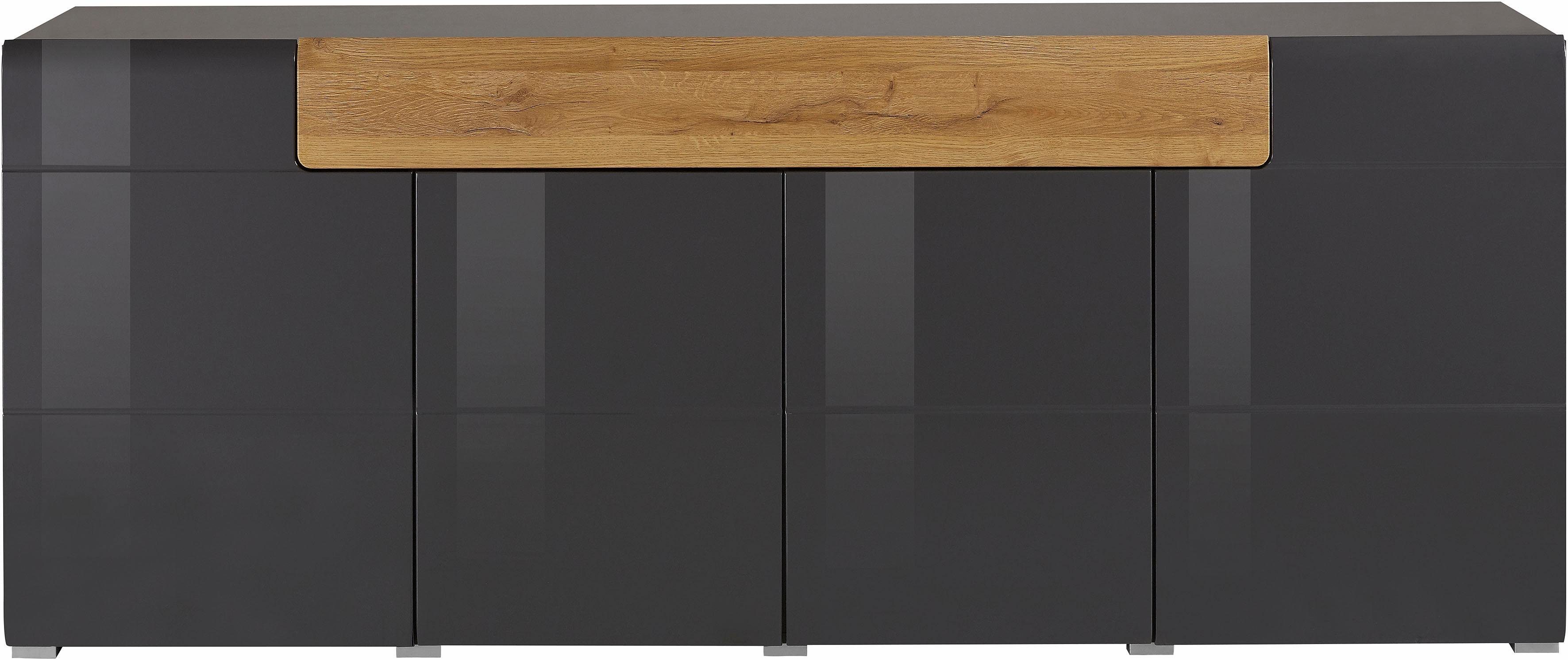 INOSIGN Dressoir Toledo, breedte 208 cm, moderne kast met decoratief freeswerk, greeploos