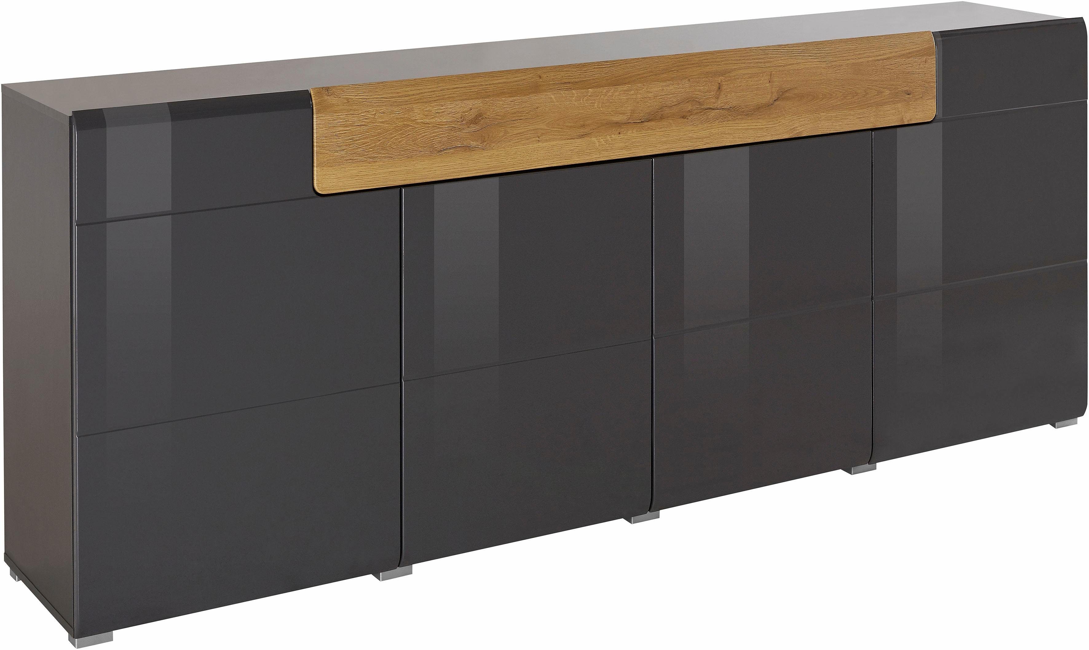 INOSIGN Dressoir Toledo, breedte 208 cm, moderne kast met decoratief freeswerk, greeploos