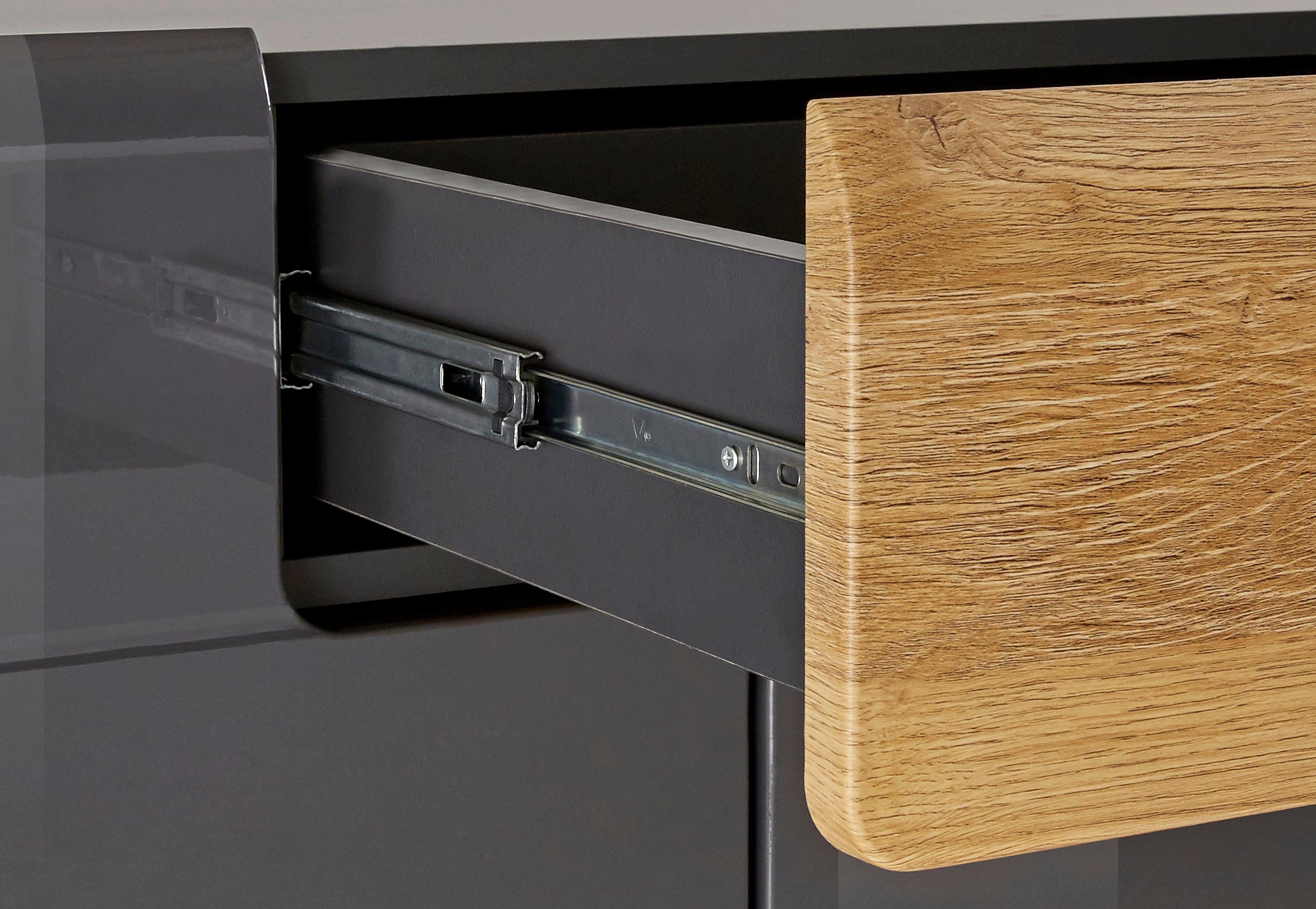 INOSIGN Dressoir Toledo, breedte 208 cm, moderne kast met decoratief freeswerk, greeploos