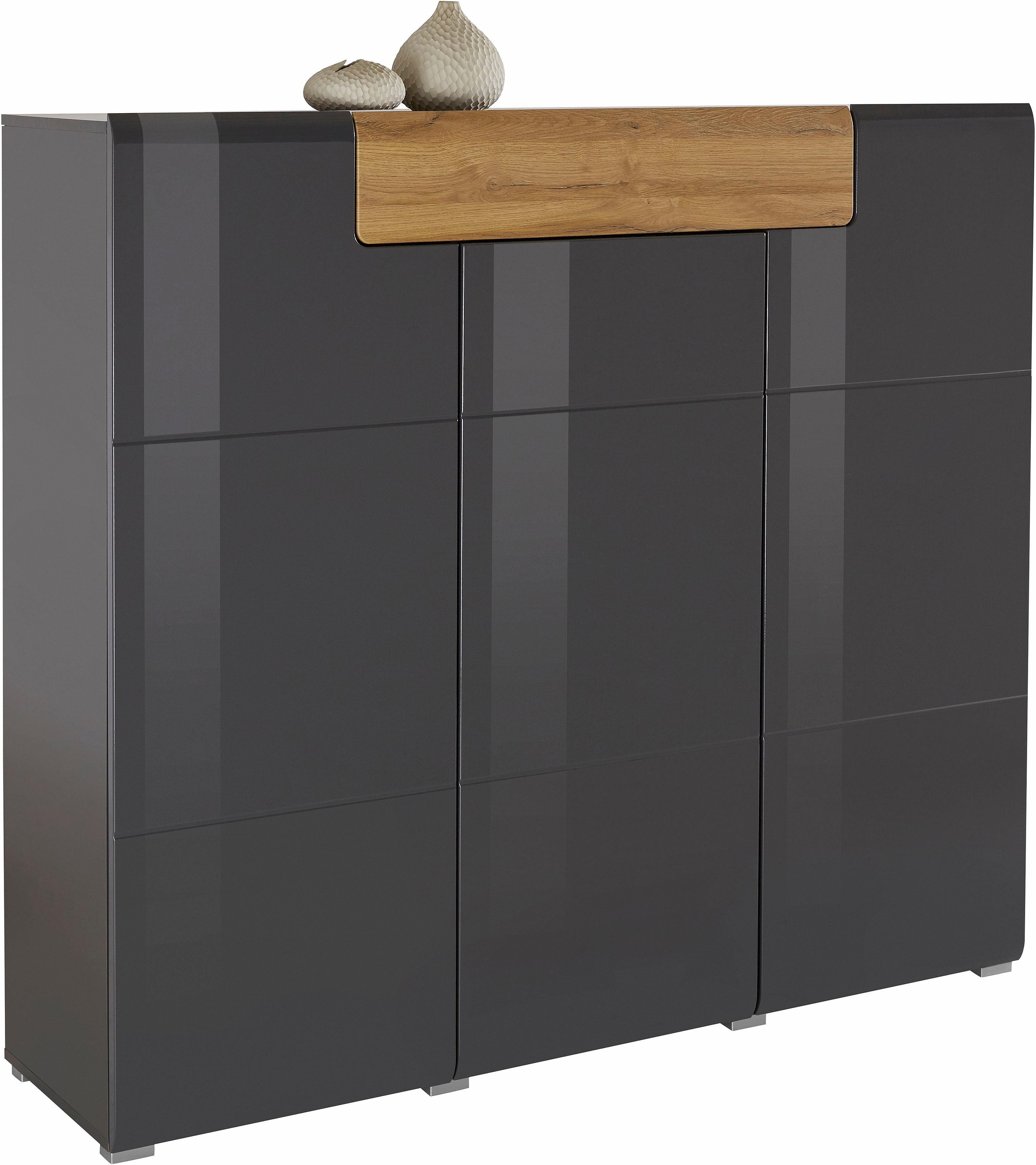 INOSIGN Highboard Toledo, breedte 147,5 cm, modieuze hoge kast met 3 deuren 1 lade