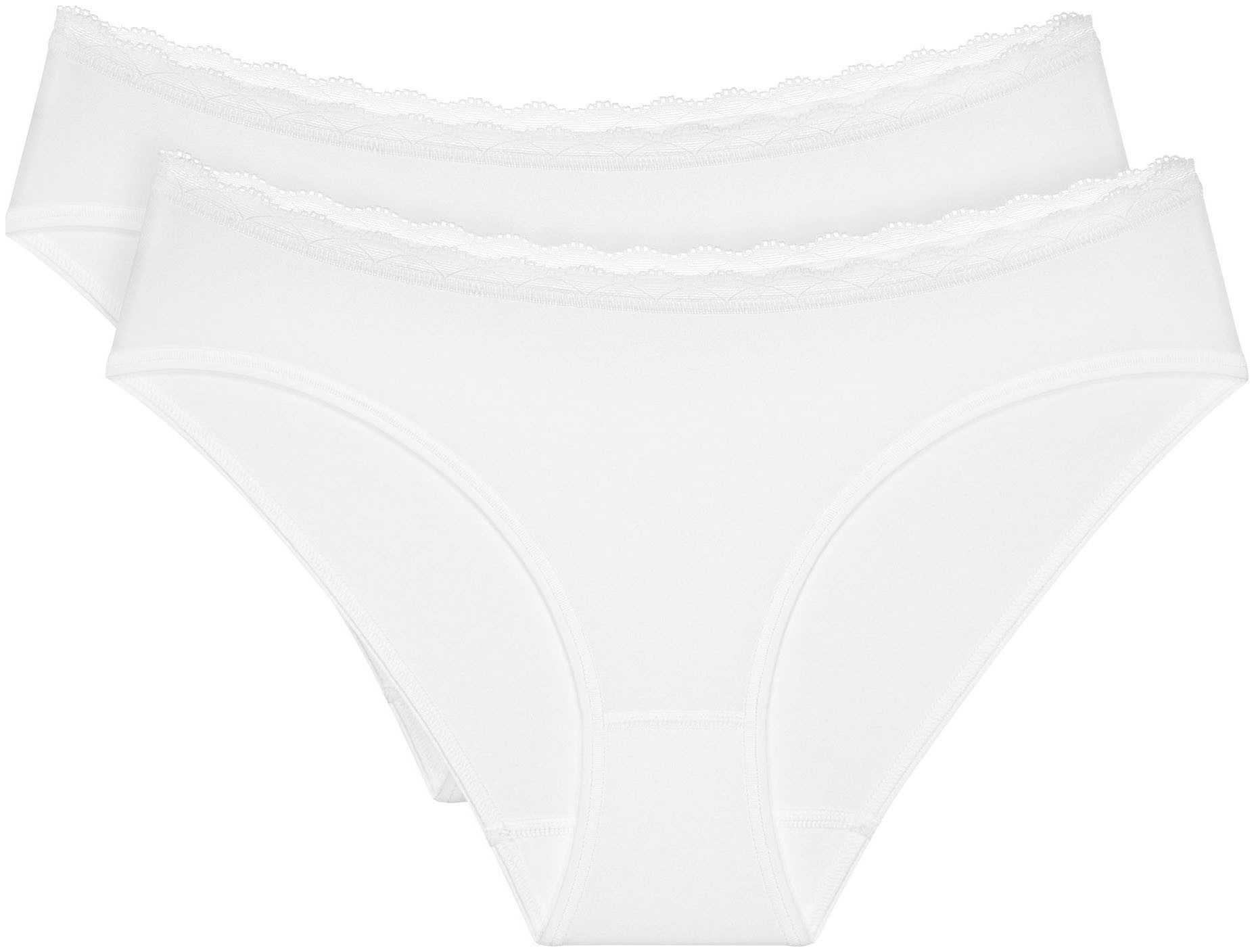 Triumph Slip Feel Of Cotton Tai 2P zacht en zonder zijnaad (Set van 2) dames slips maat 42 wit