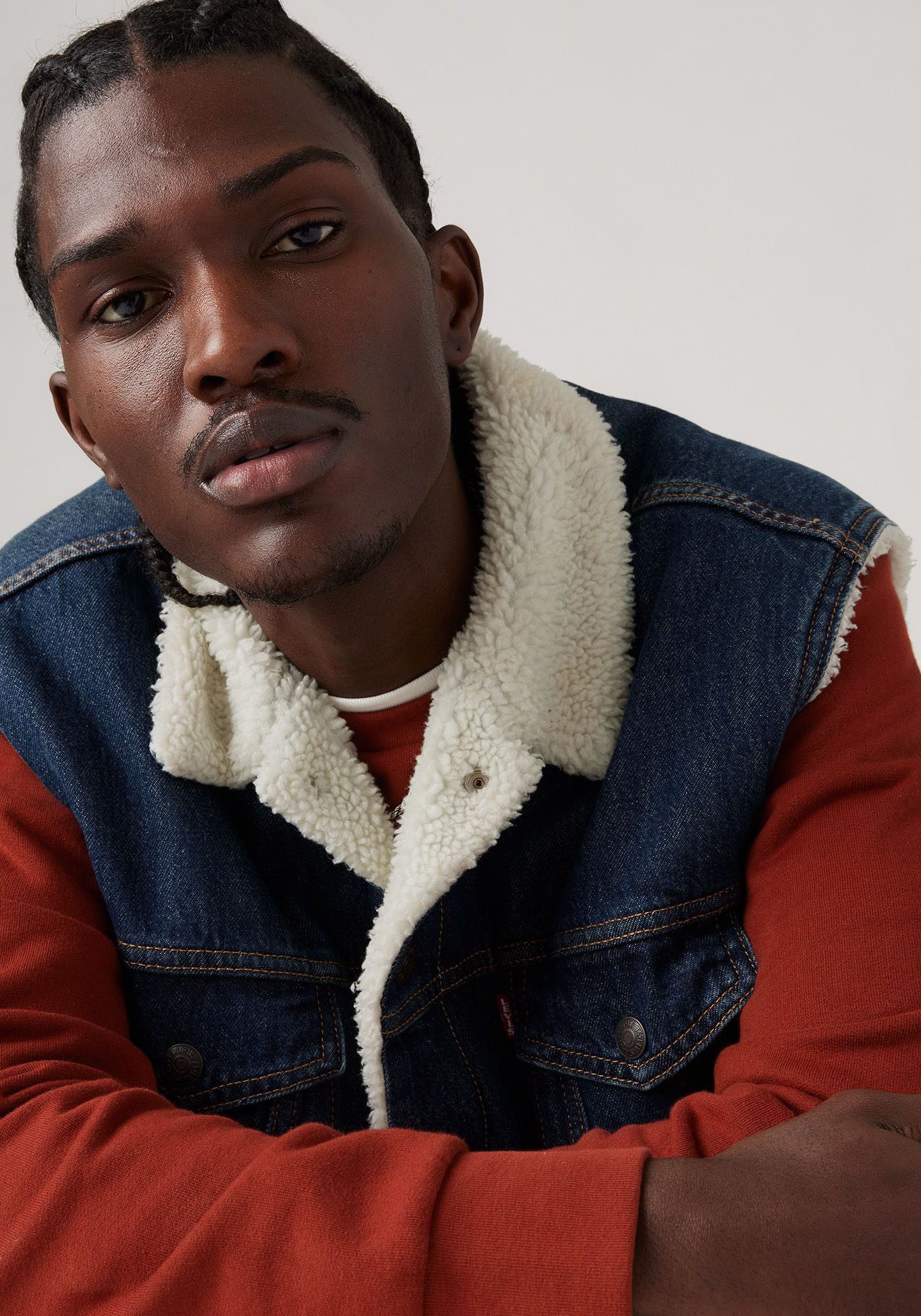 Levi's® Jeansgilet SLEEVELESS TYPE 3 SHERPA met lamswol-optiek binnenvoering