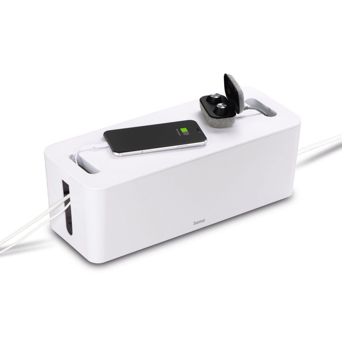 Hama Kabelbox Grote kabelbox met geïntegreerde kabelgeleiding, voor 6-voudige stekkerdoos (1-delig)