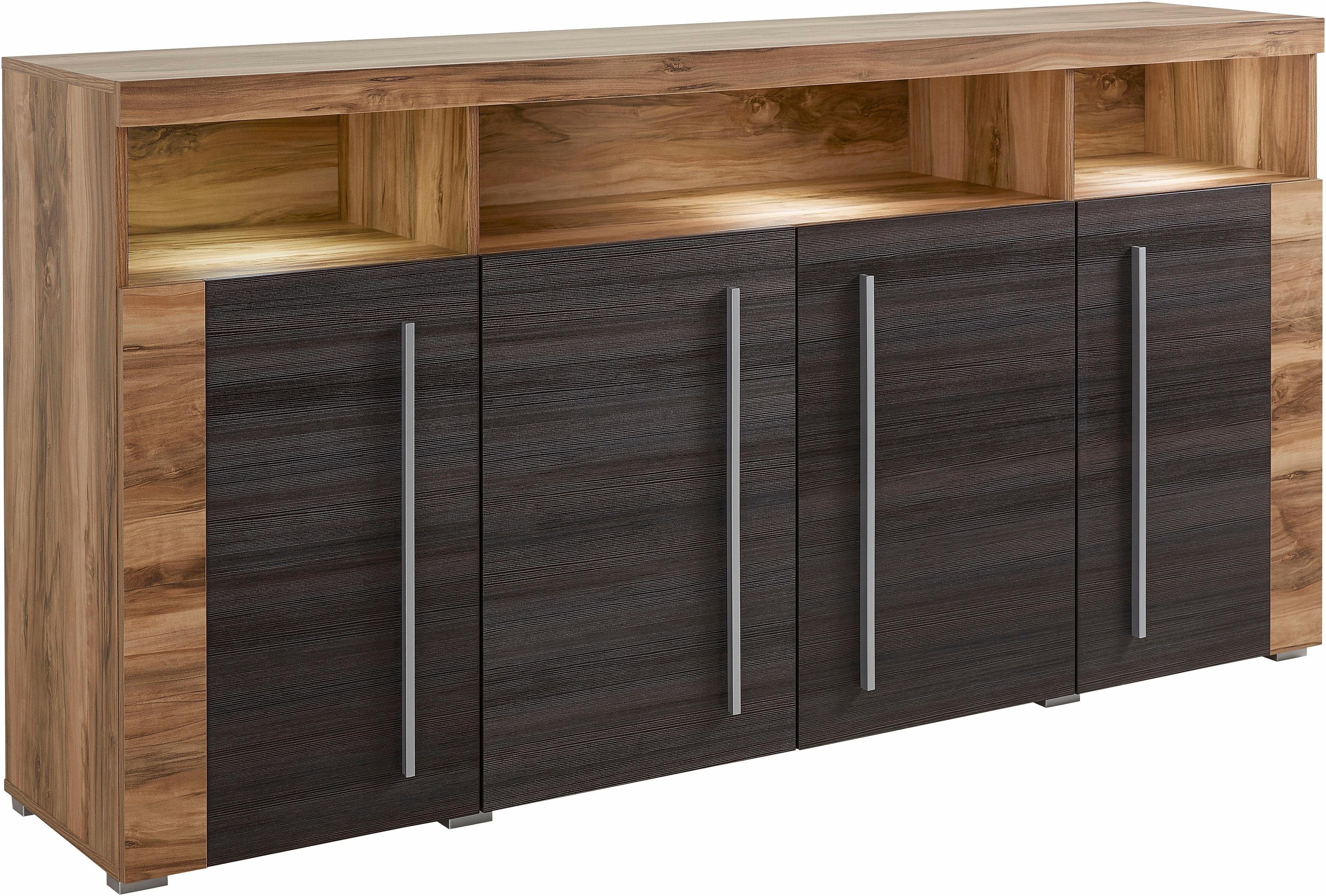 INOSIGN Dressoir Roger, breedte 182 cm, stijlvolle kast met 4 deuren Commode met veel opbergruimte, inlegplanken verstelbaar