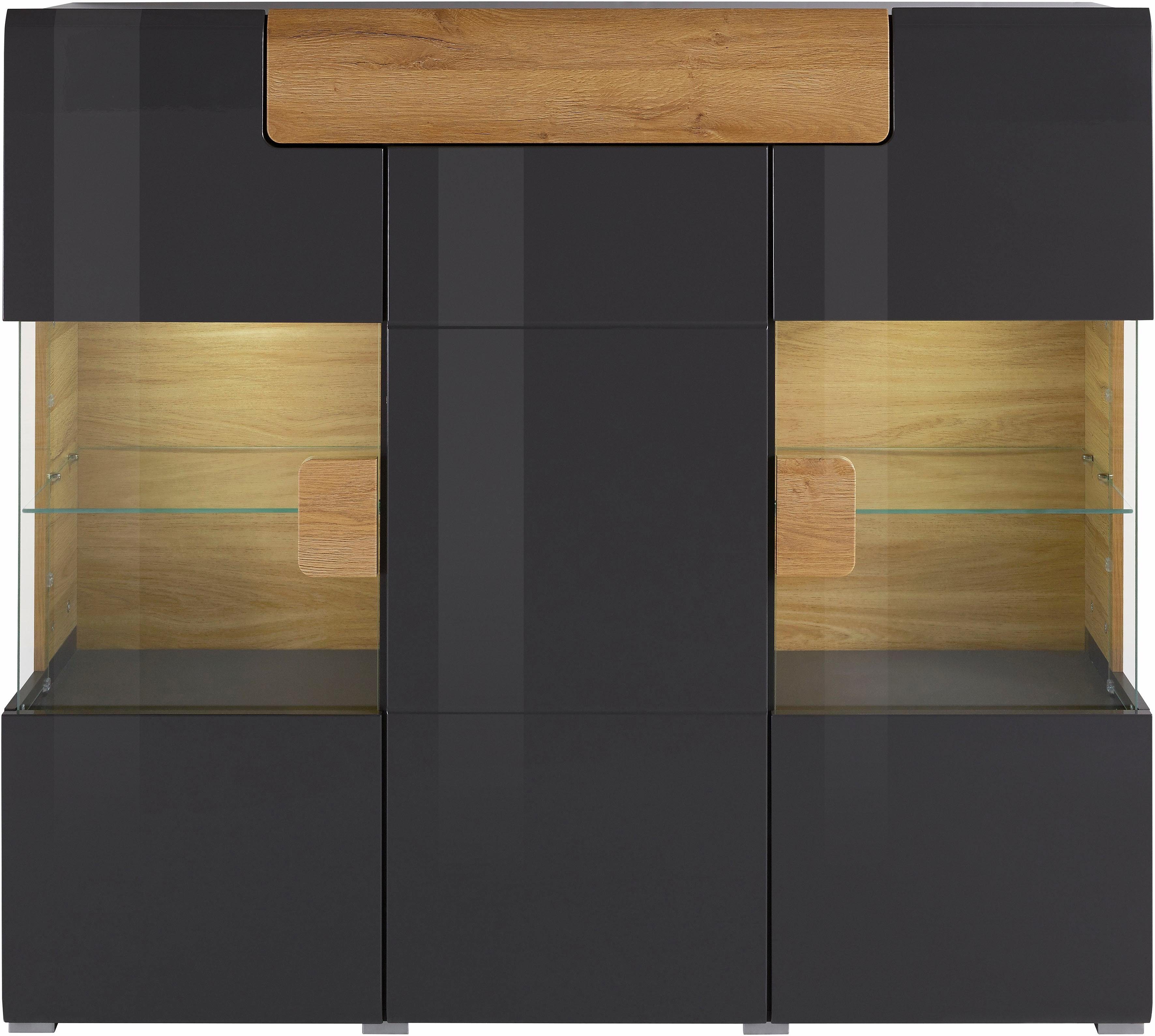 INOSIGN Highboard Toledo, breedte 147,5 cm, modieuze hoge kast met 3 deuren en lade