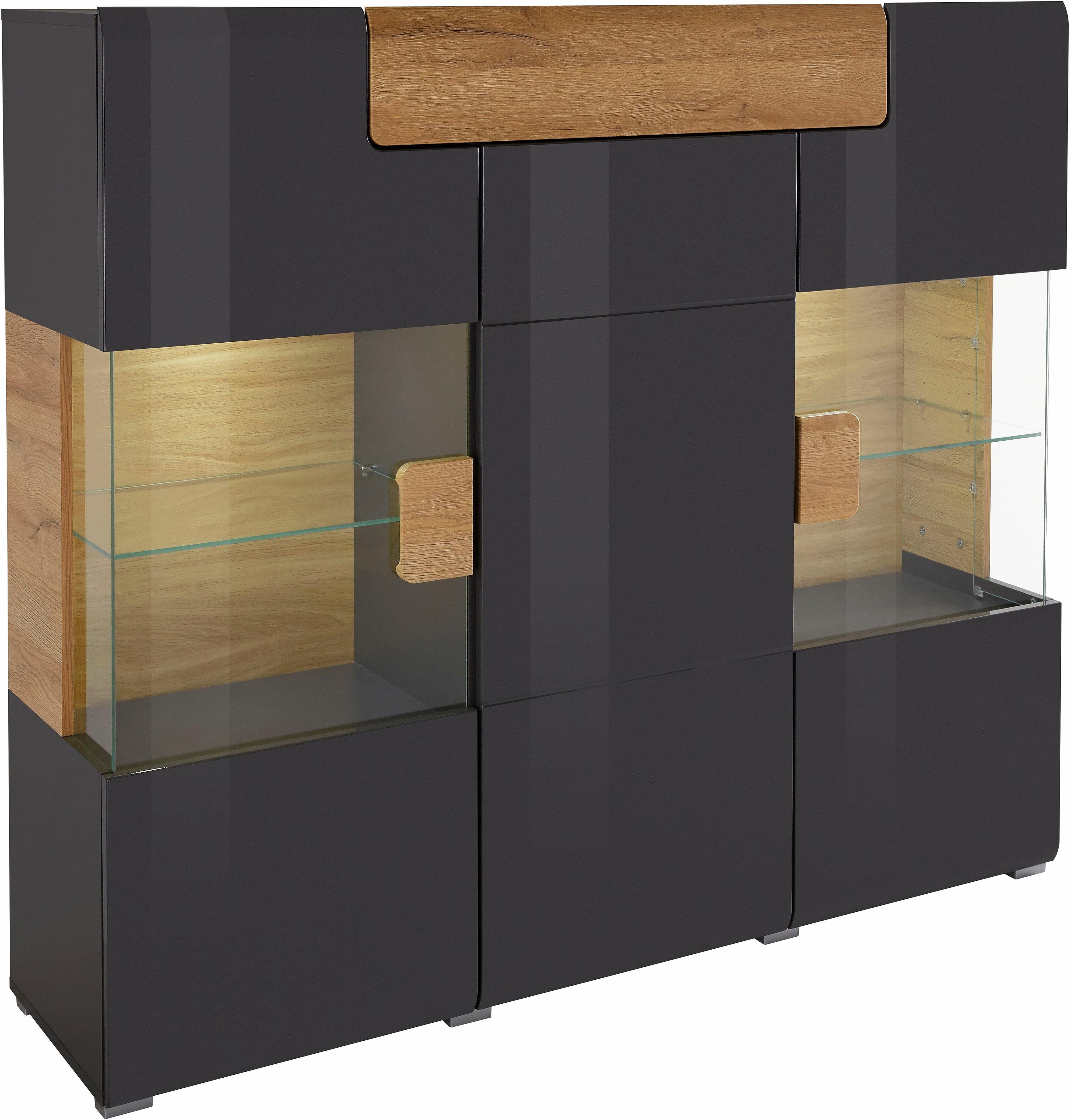 INOSIGN Highboard Toledo, breedte 147,5 cm, modieuze hoge kast met 3 deuren en lade