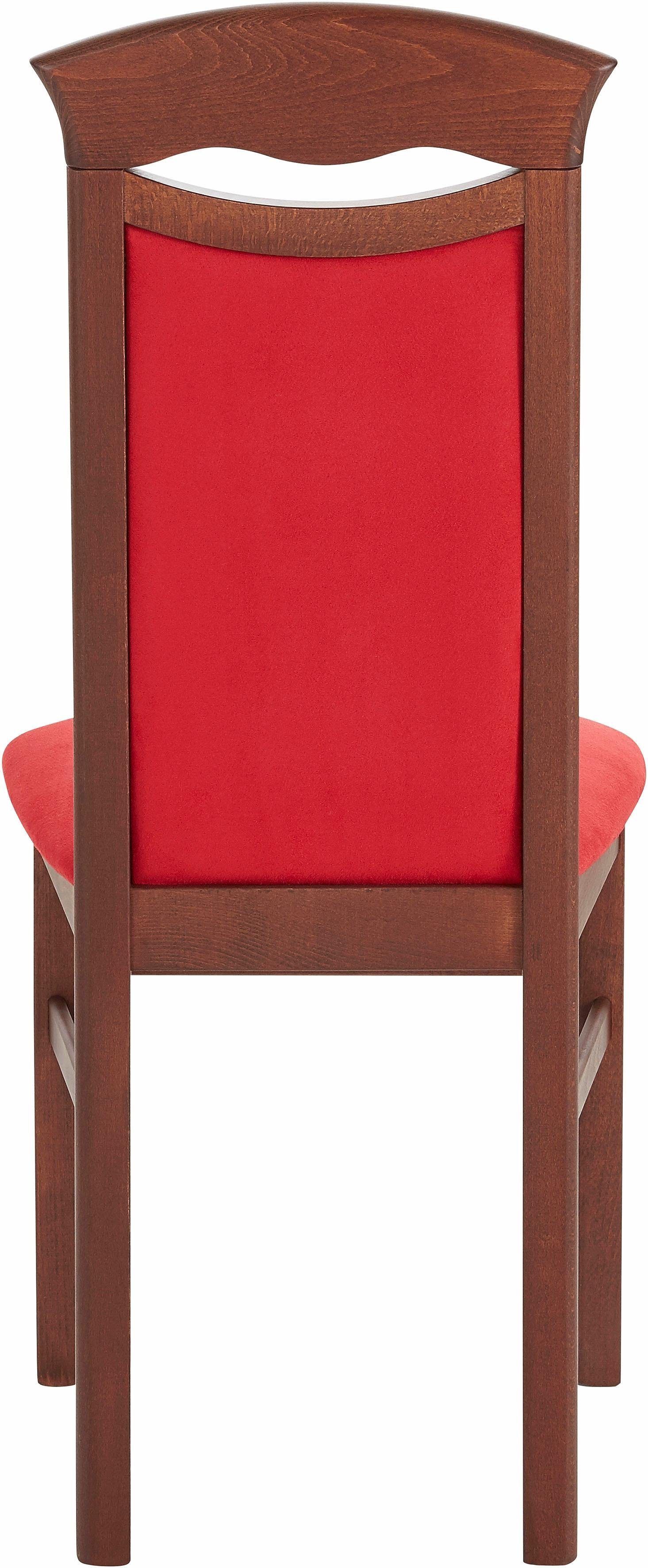 Home affaire Eetkamerstoel Franz slijtvast microvezel, onderstel beuken naturel of wit, houten stoel (set, 2 stuks)