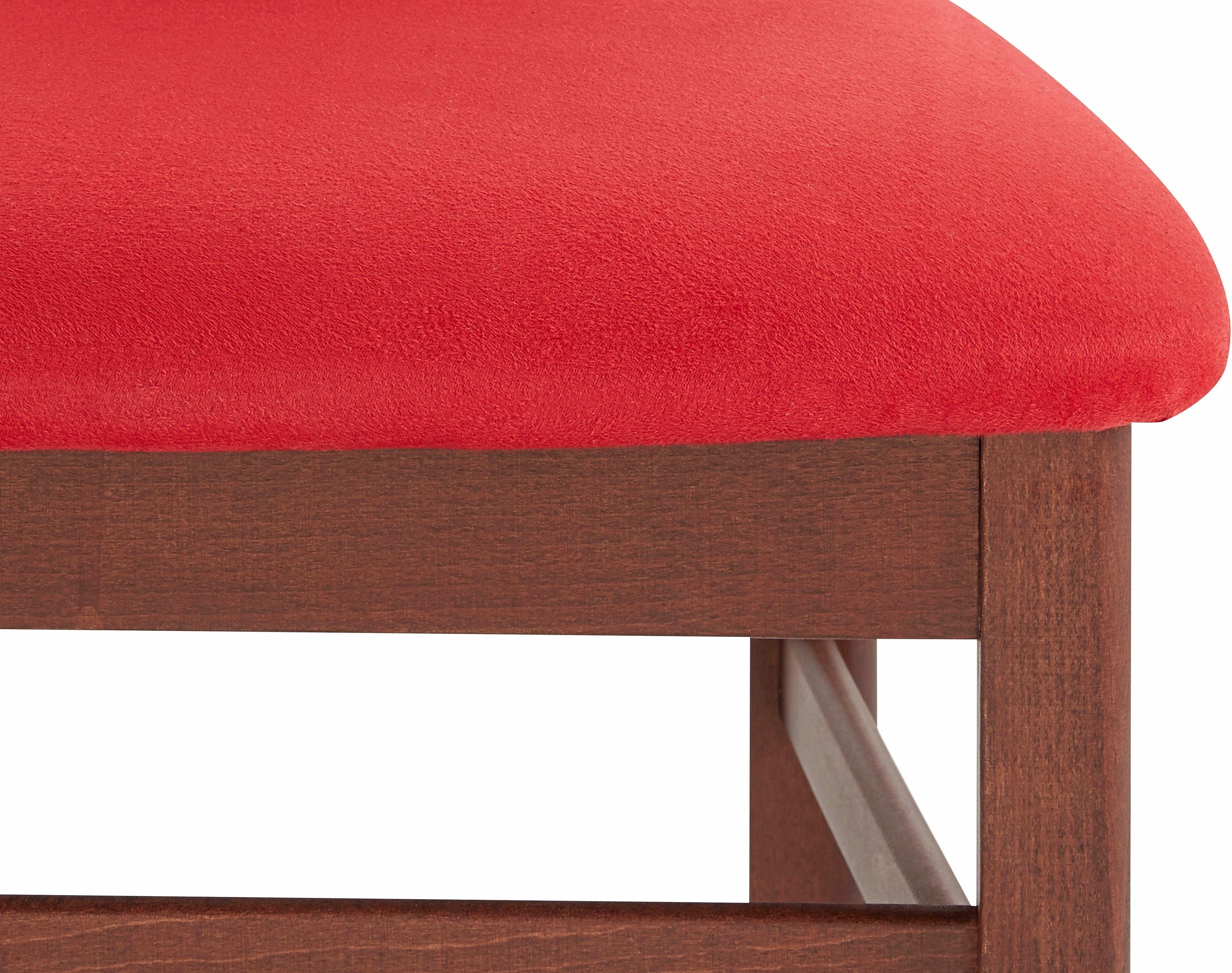 Home affaire Eetkamerstoel Franz slijtvast microvezel, onderstel beuken naturel of wit, houten stoel (set, 2 stuks)