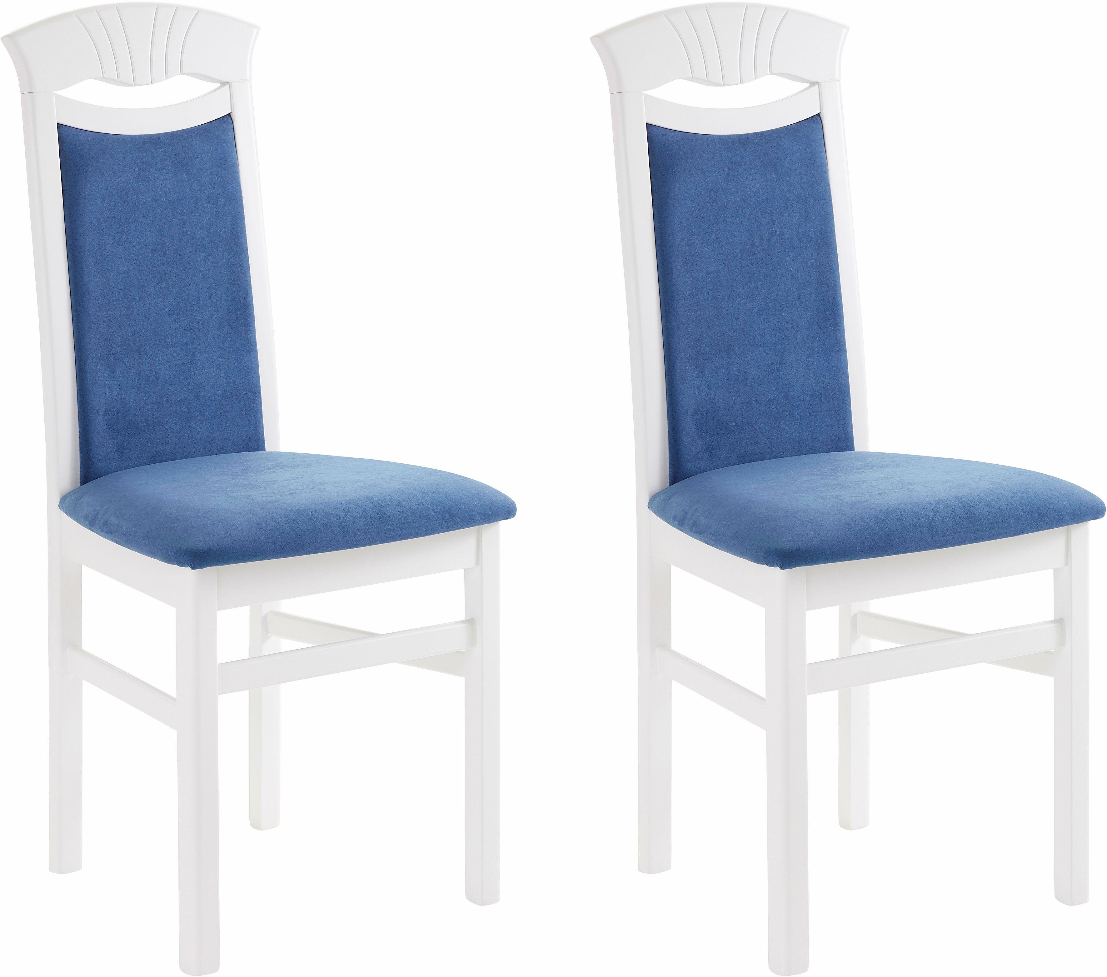 Home affaire Eetkamerstoel Franz slijtvast microvezel, onderstel beuken naturel of wit, houten stoel (set, 2 stuks)