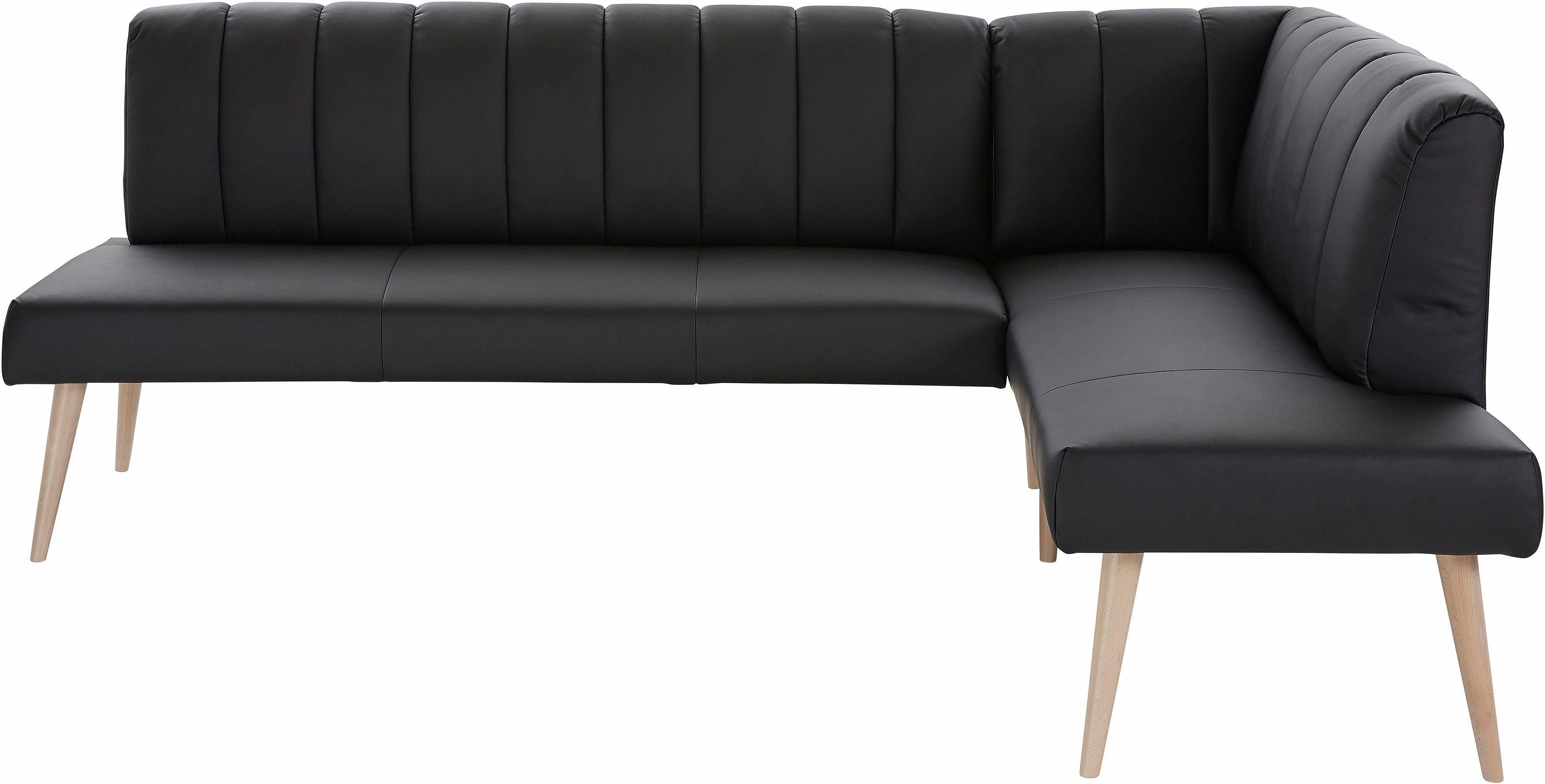 exxpo - sofa fashion Hoekbank Costa, moderne rugstikking, comfortabel en elegant, hoge houten voet