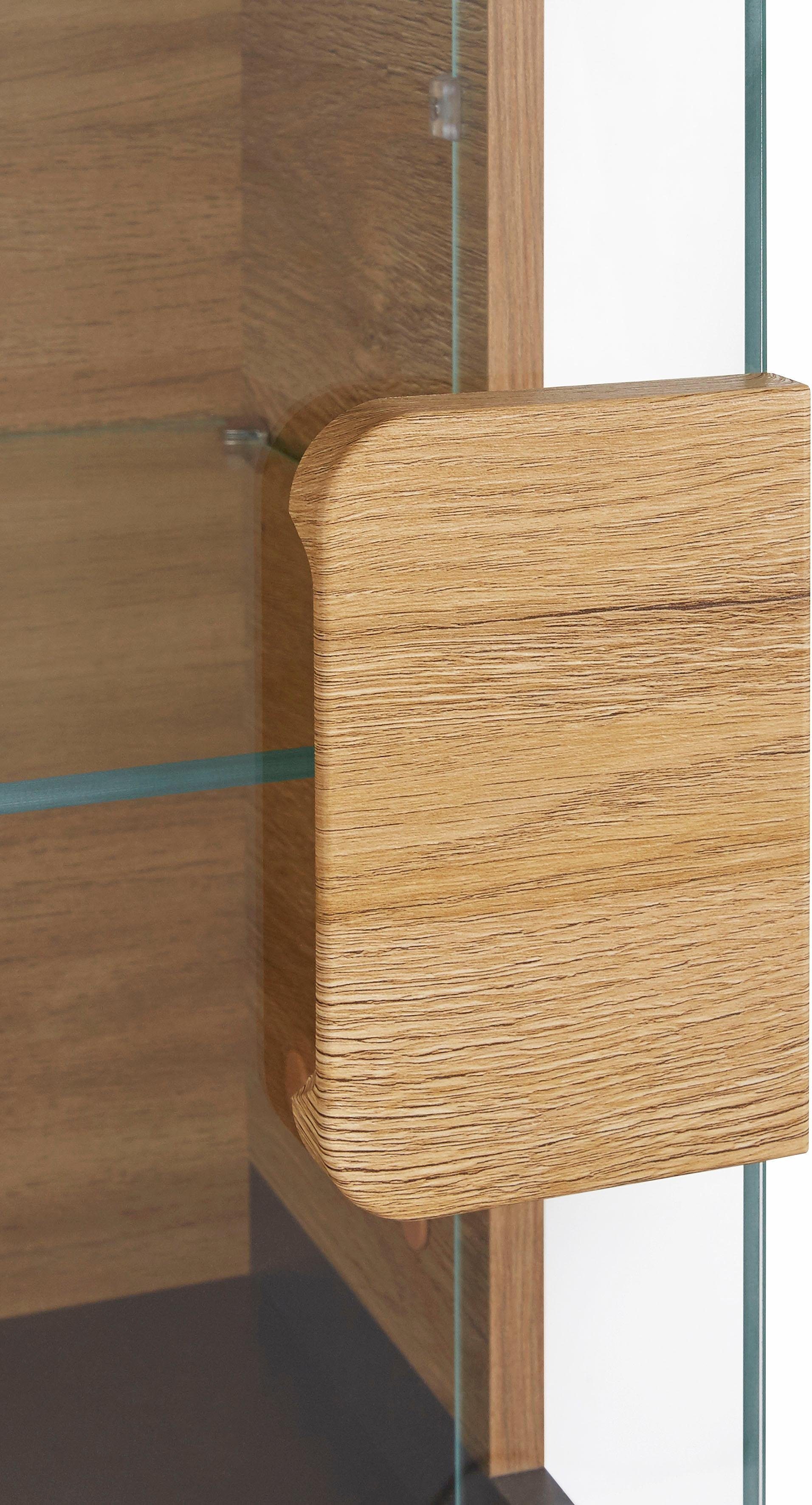 INOSIGN Hangende vitrinekast Toledo, hoogte 159 cm trendy glazen vitrine met decoratieve MDF-front Vitrine met glazen front, zonder verlichting, veel opbergruimte, hoogglans