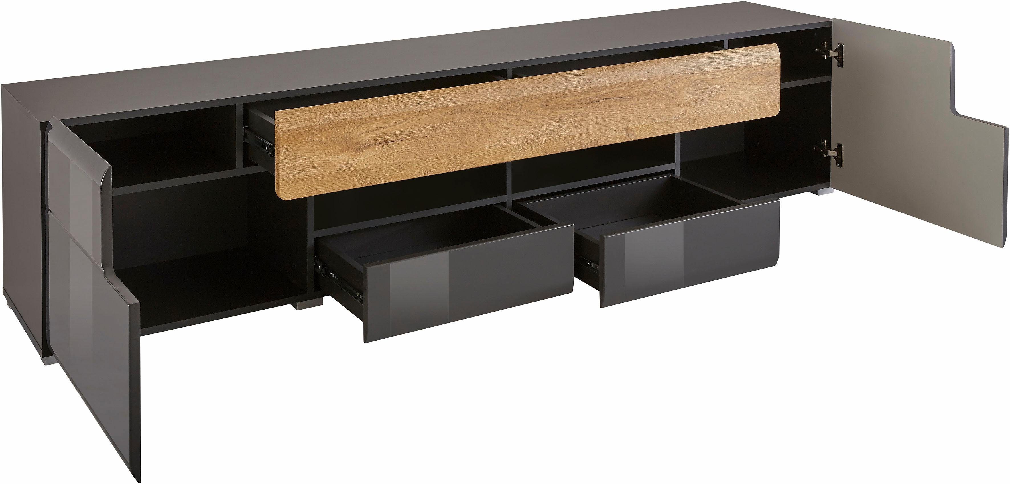 INOSIGN Tv-meubel Toledo, breedte 209 cm, modieuze TV-kast met decoratief freeswerk