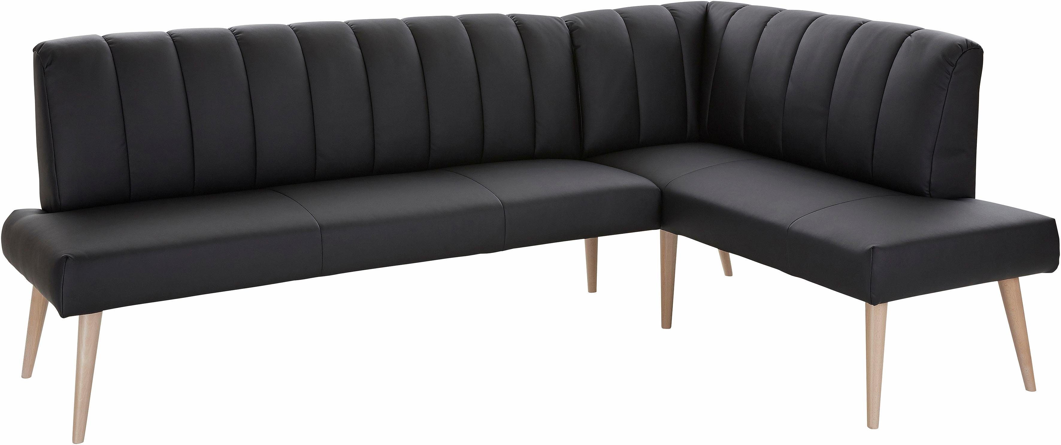 exxpo - sofa fashion Hoekbank Costa, moderne rugstikking, comfortabel en elegant, hoge houten voet