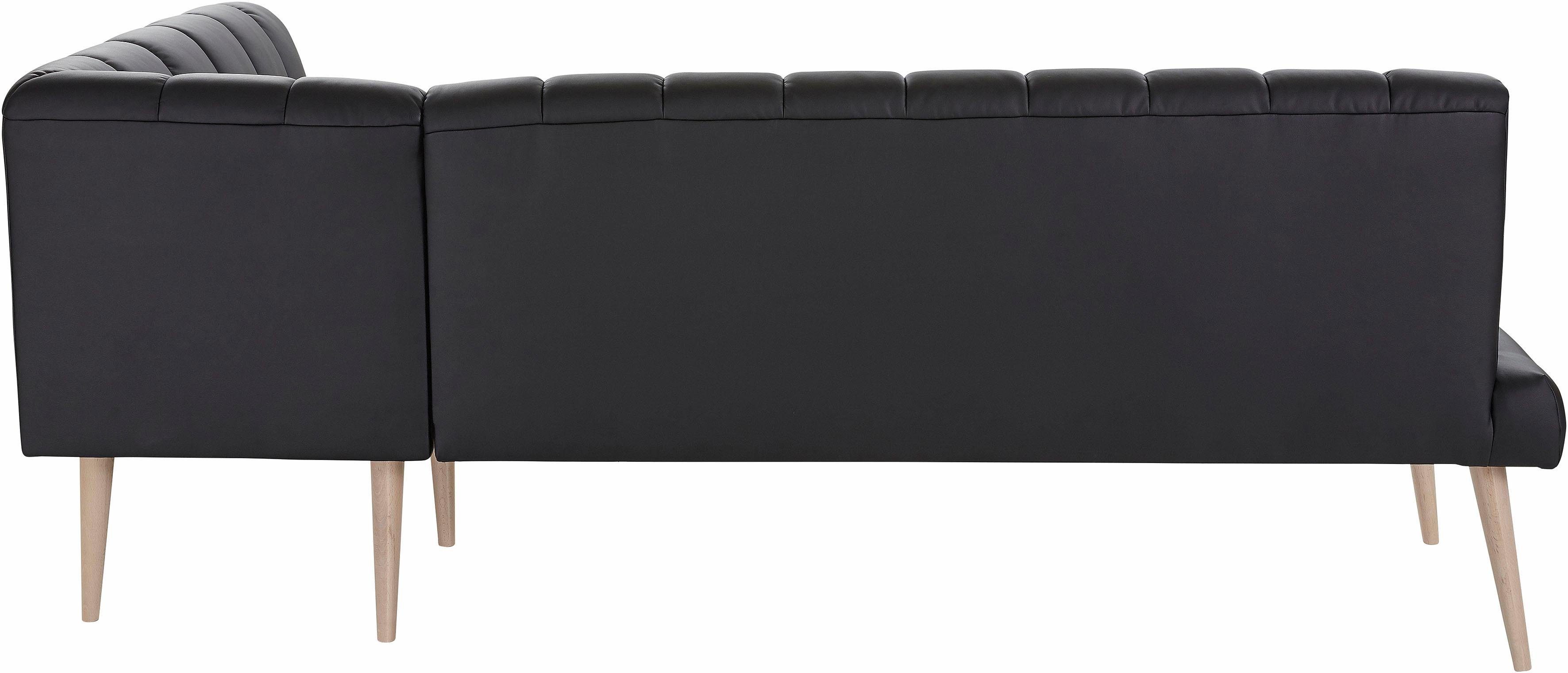 exxpo - sofa fashion Hoekbank Costa, moderne rugstikking, comfortabel en elegant, hoge houten voet
