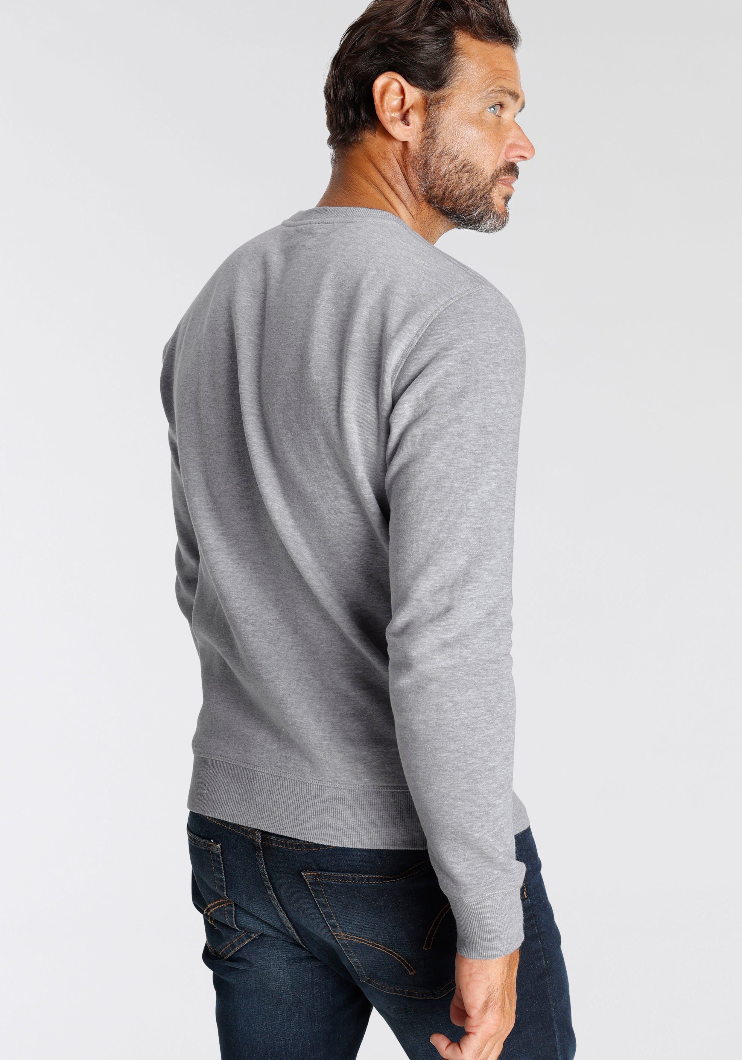 Man's World Sweatshirt Lange mouwen, basic-stijl, effen, ronde hals