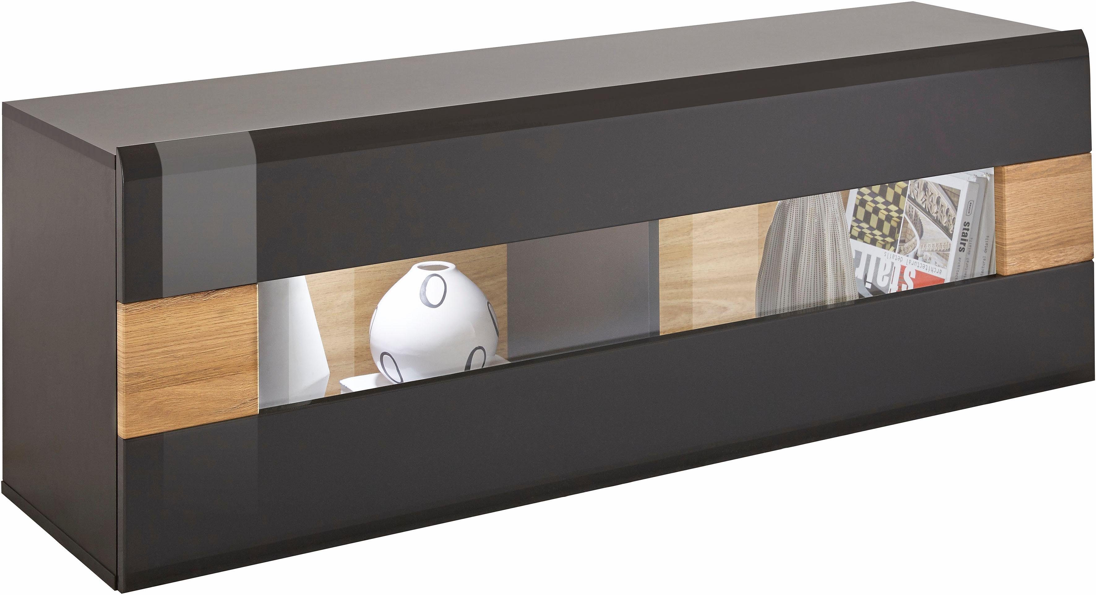 INOSIGN Hangende vitrinekast Toledo, breedte 131 cm trendy glazen vitrine met decoratieve MDF-front