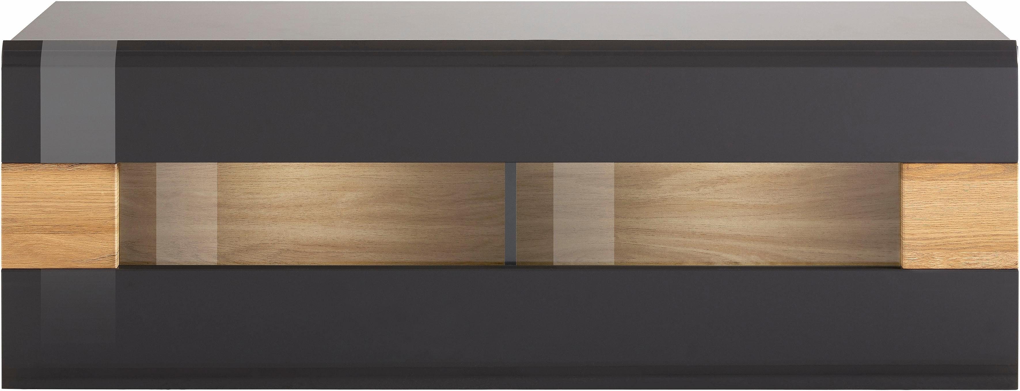 INOSIGN Hangende vitrinekast Toledo, breedte 131 cm trendy glazen vitrine met decoratieve MDF-front