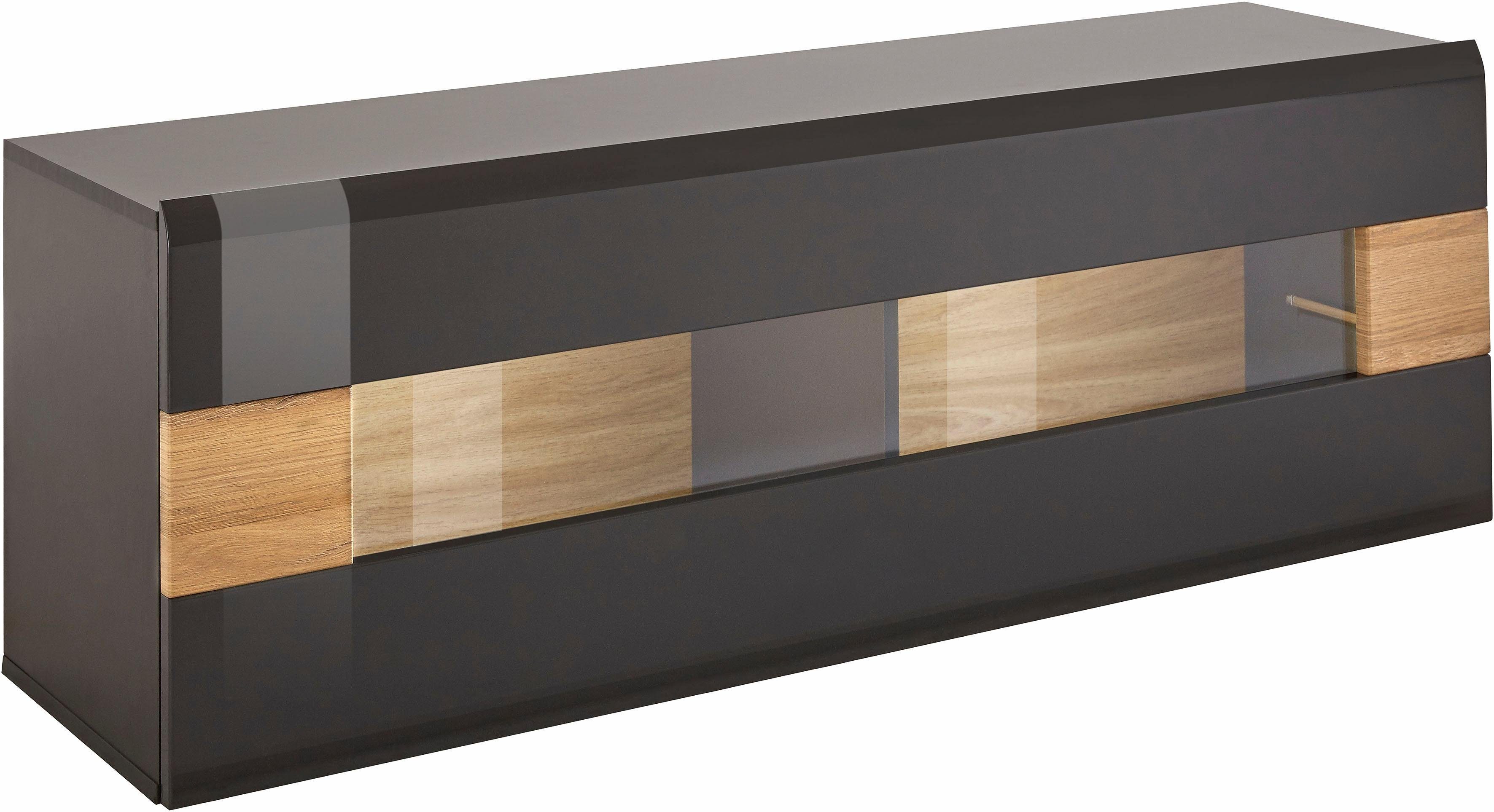 INOSIGN Hangende vitrinekast Toledo, breedte 131 cm trendy glazen vitrine met decoratieve MDF-front
