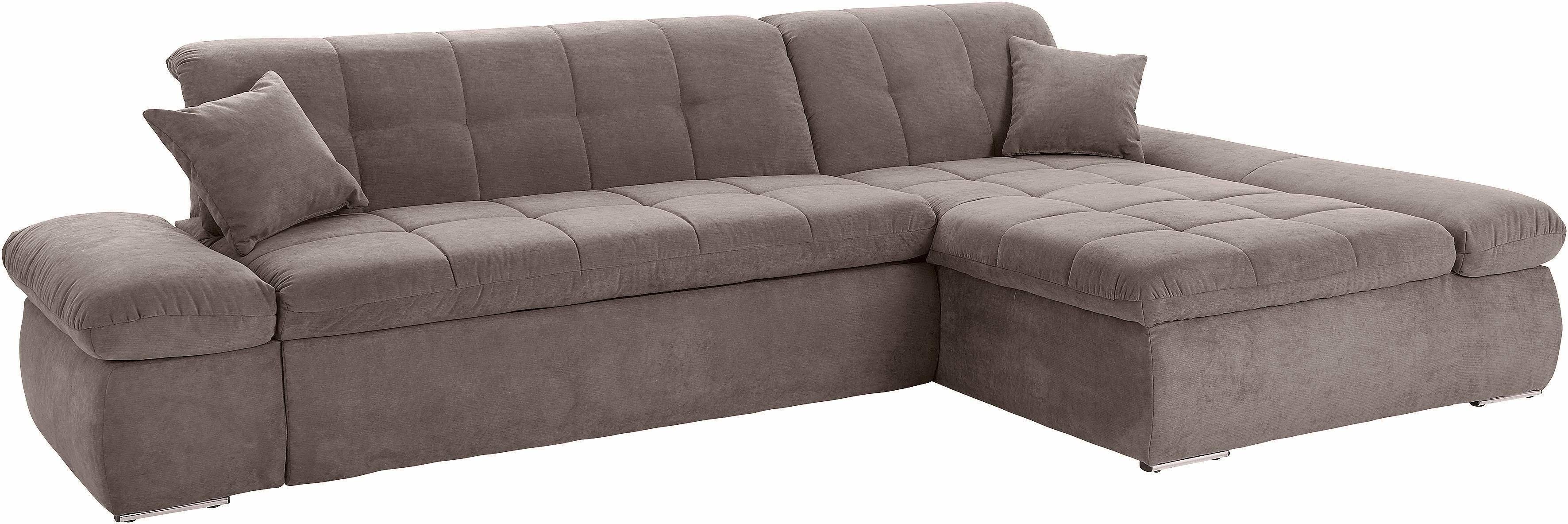 DOMO collection Hoekbank NMoric XXL, B/D/H: 300/172/80cm, L-vorm naar keuze met slaapfunctie en verstelbare armleuning