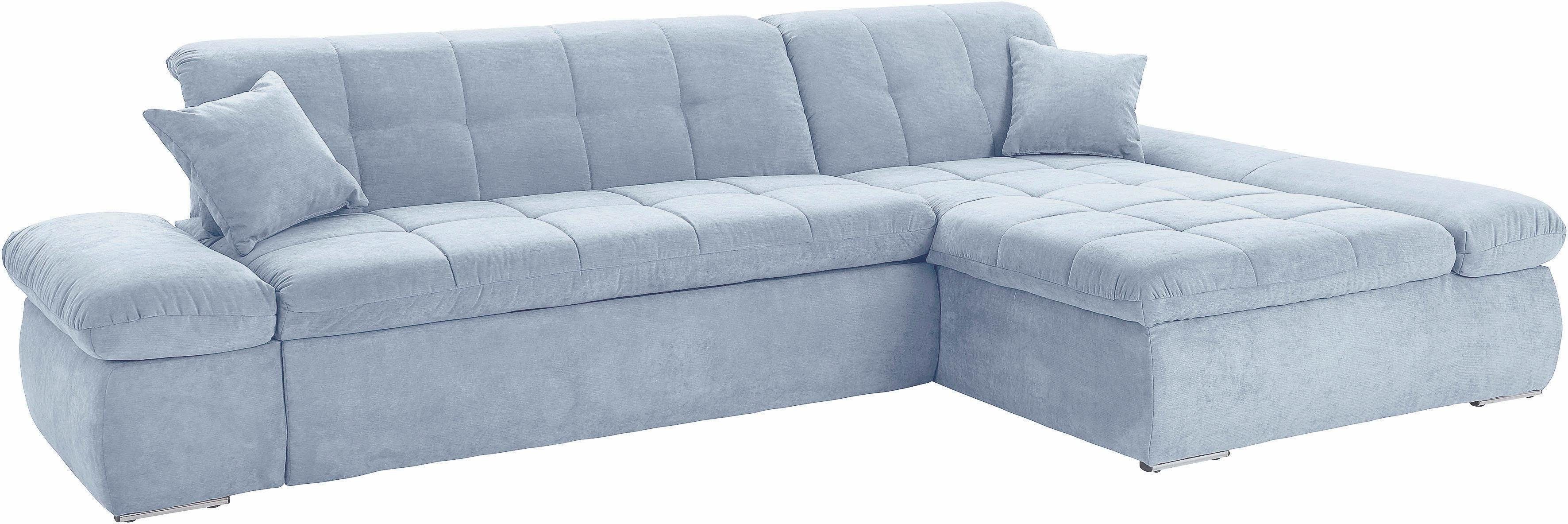 DOMO collection Hoekbank NMoric XXL, B/D/H: 300/172/80cm, L-vorm naar keuze met slaapfunctie en verstelbare armleuning
