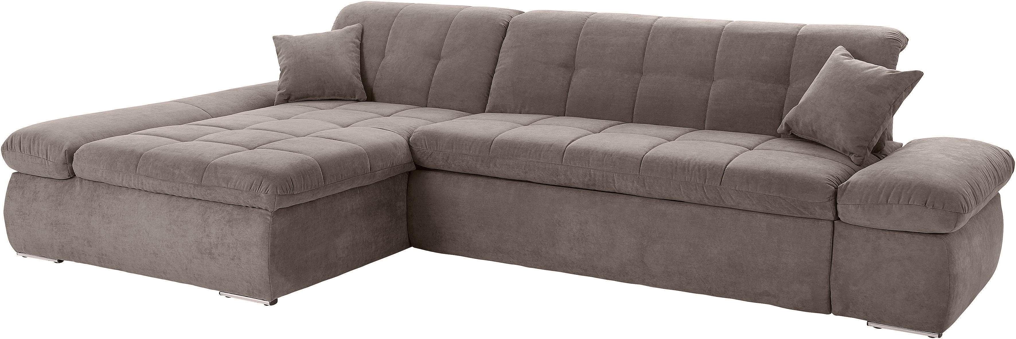 DOMO collection Hoekbank NMoric XXL, B/D/H: 300/172/80cm, L-vorm naar keuze met slaapfunctie en verstelbare armleuning