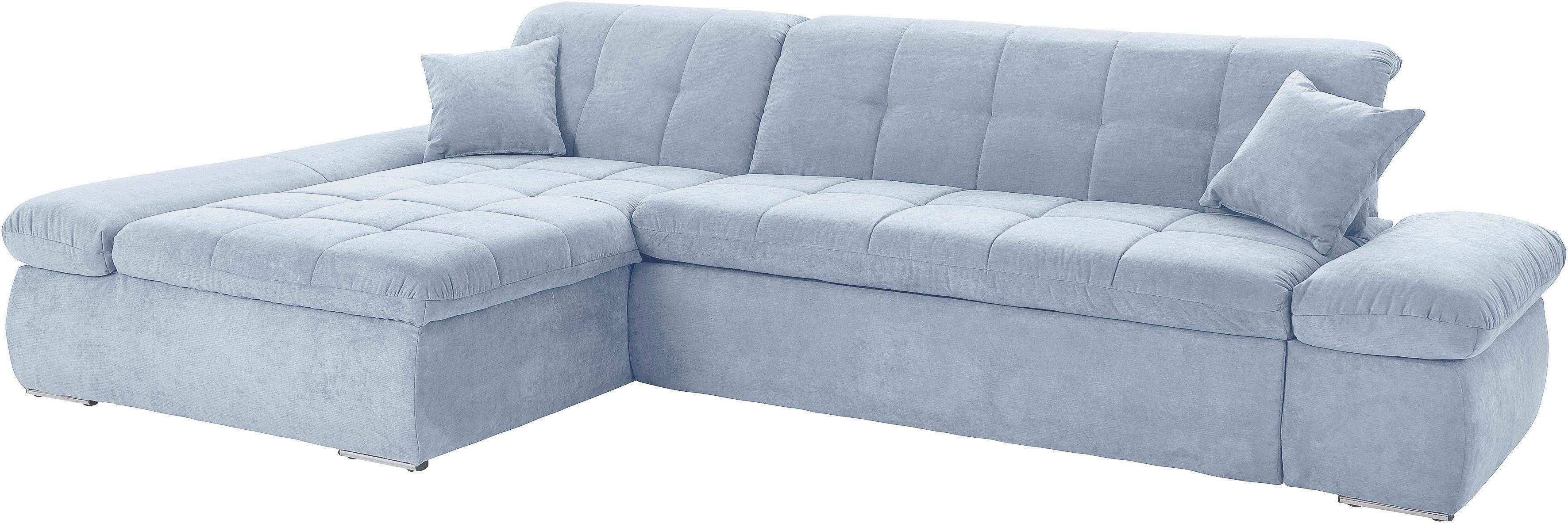 DOMO collection Hoekbank NMoric XXL, B/D/H: 300/172/80cm, L-vorm naar keuze met slaapfunctie en verstelbare armleuning