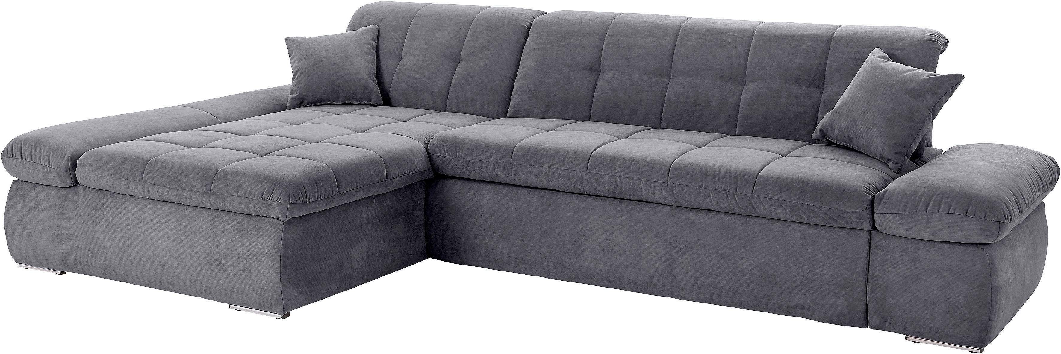 DOMO collection Hoekbank NMoric XXL, B/D/H: 300/172/80cm, L-vorm naar keuze met slaapfunctie en verstelbare armleuning