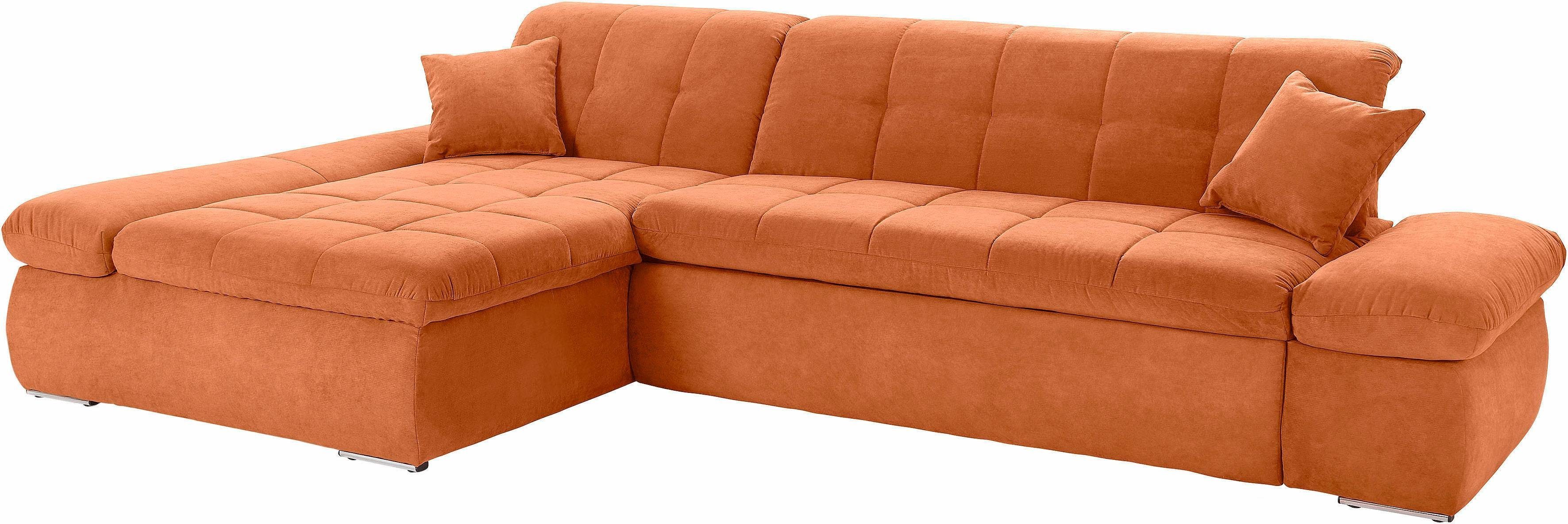 DOMO collection Hoekbank NMoric XXL, B/D/H: 300/172/80cm, L-vorm naar keuze met slaapfunctie en verstelbare armleuning