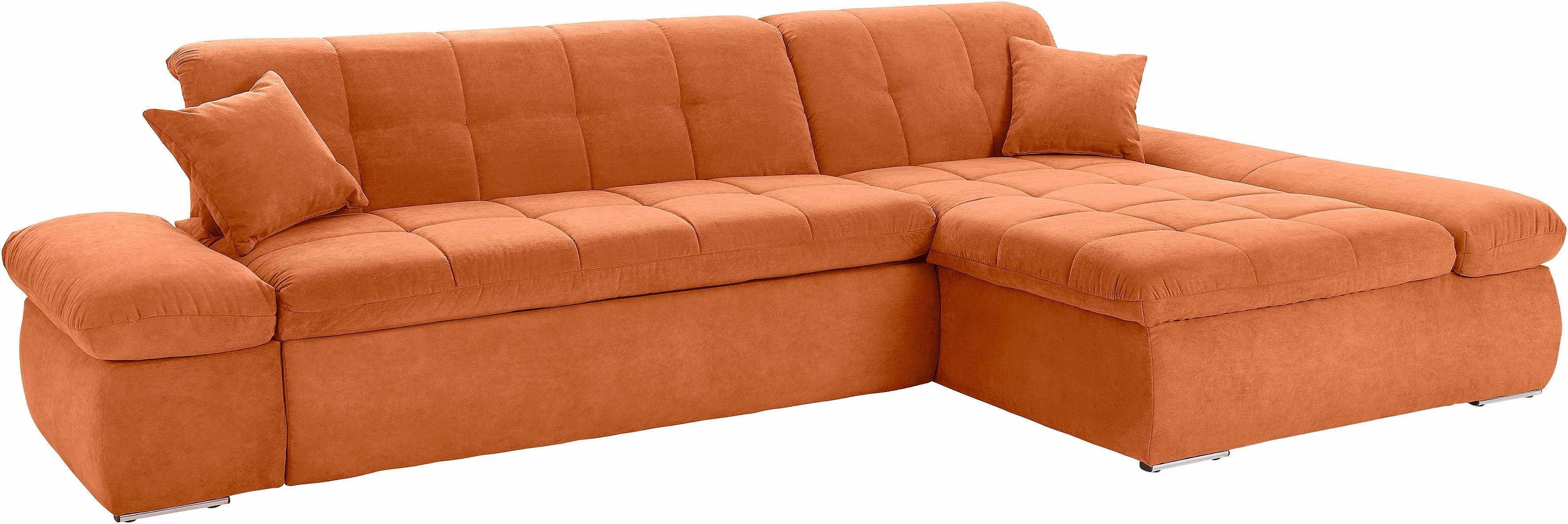 DOMO collection Hoekbank NMoric XXL, B/D/H: 300/172/80cm, L-vorm naar keuze met slaapfunctie en verstelbare armleuning