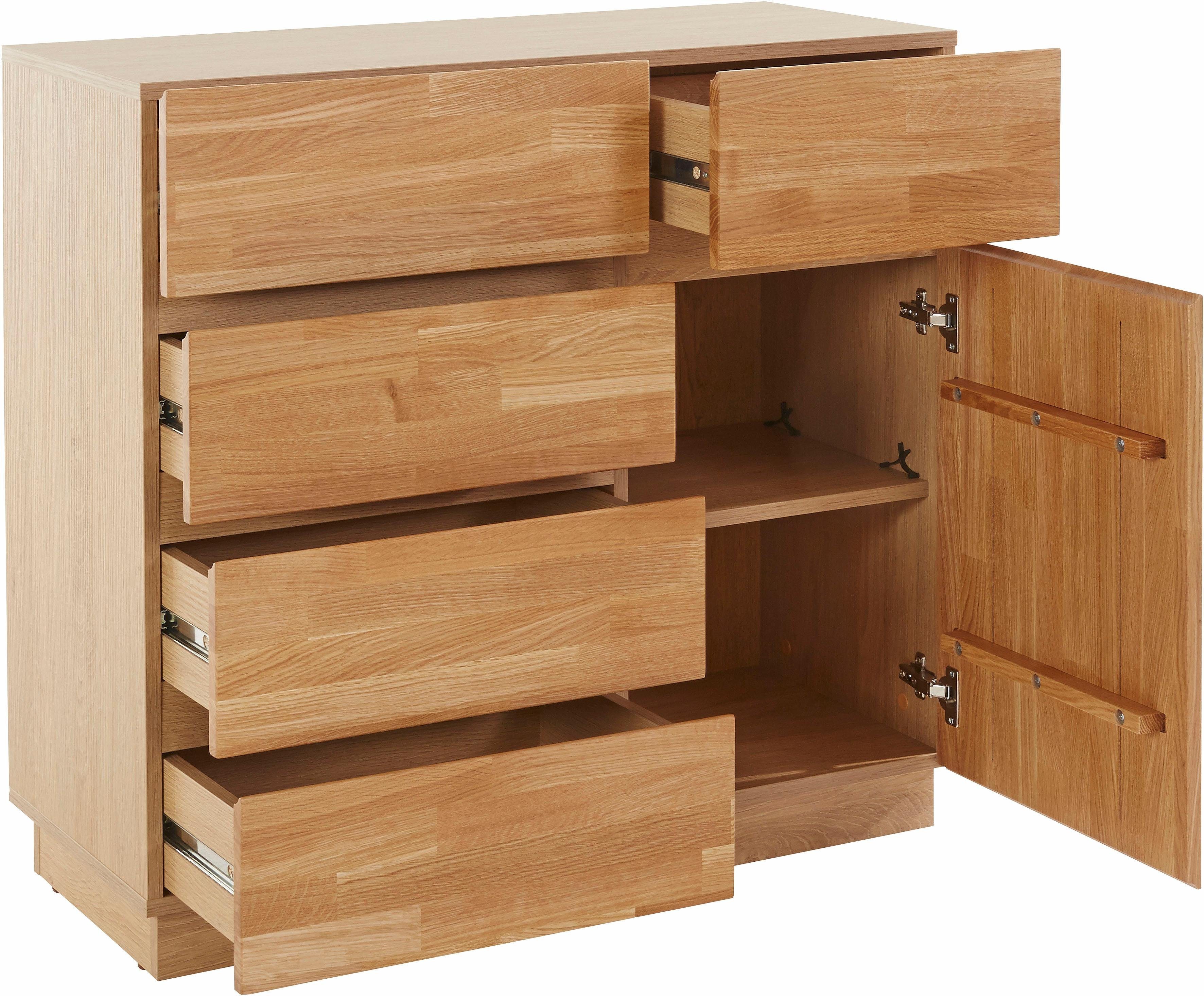 Home affaire Kast Laima Breedte 90 cm, met 5 lades, deels massief, FSC®-gecertificeerd
