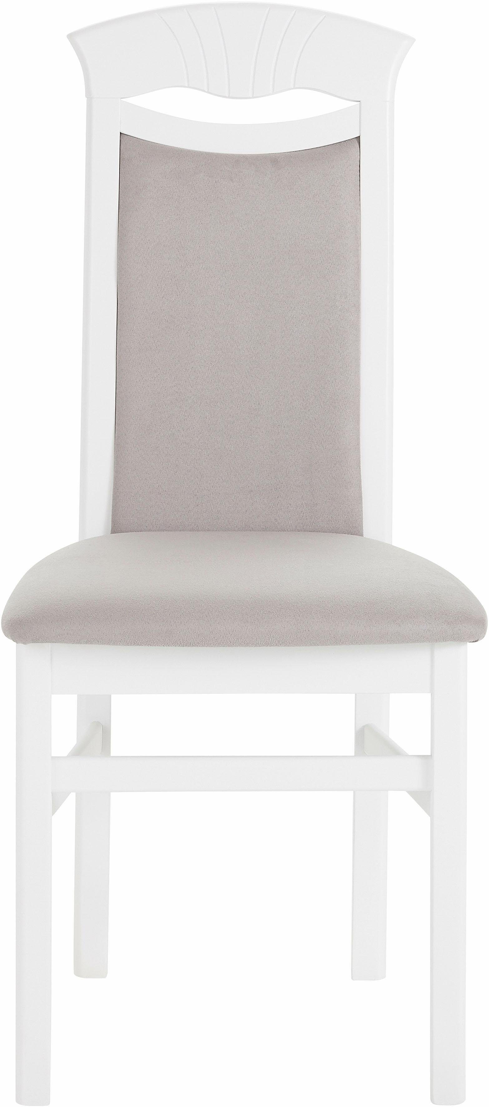 Home affaire Eetkamerstoel Franz slijtvast microvezel, onderstel beuken naturel of wit, houten stoel (set, 2 stuks)