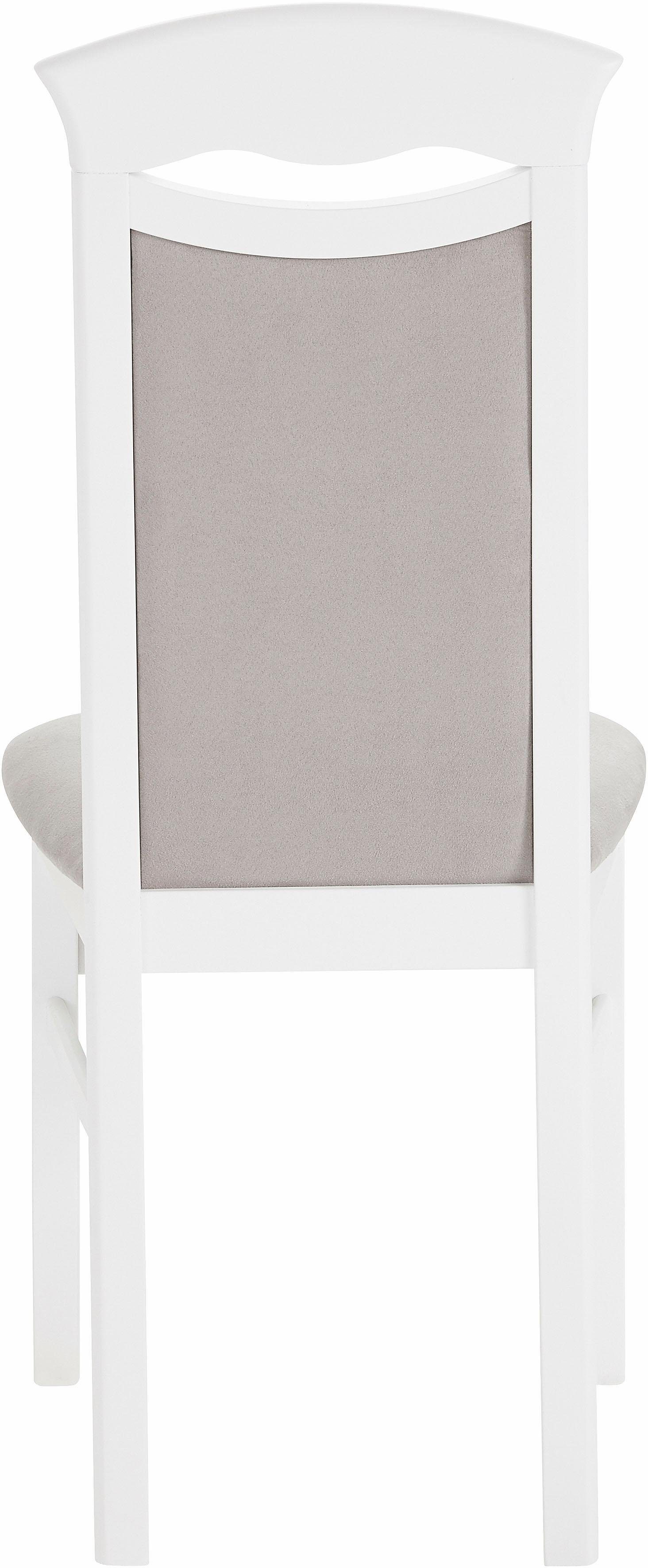 Home affaire Eetkamerstoel Franz slijtvast microvezel, onderstel beuken naturel of wit, houten stoel (set, 2 stuks)