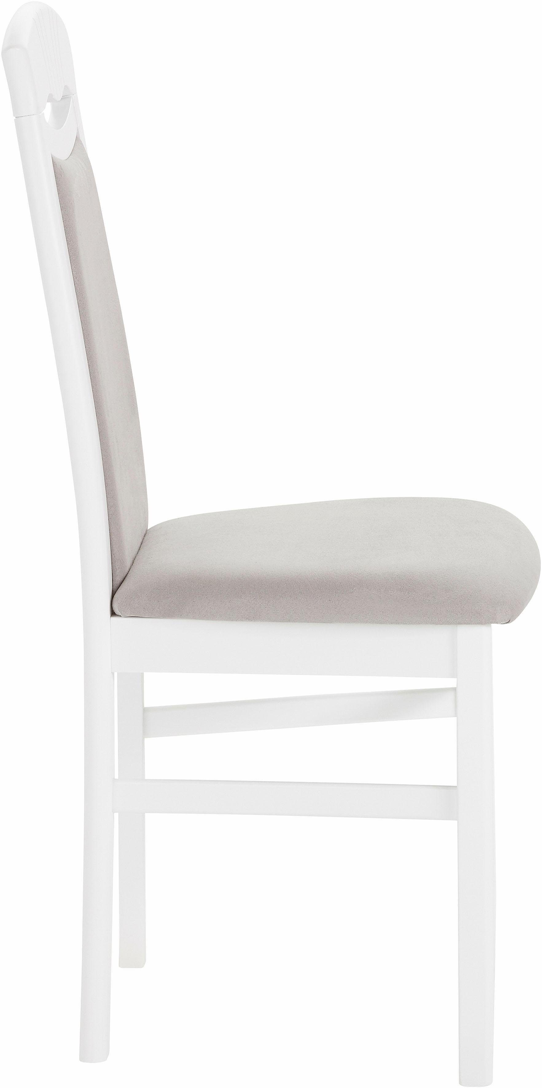 Home affaire Eetkamerstoel Franz slijtvast microvezel, onderstel beuken naturel of wit, houten stoel (set, 2 stuks)