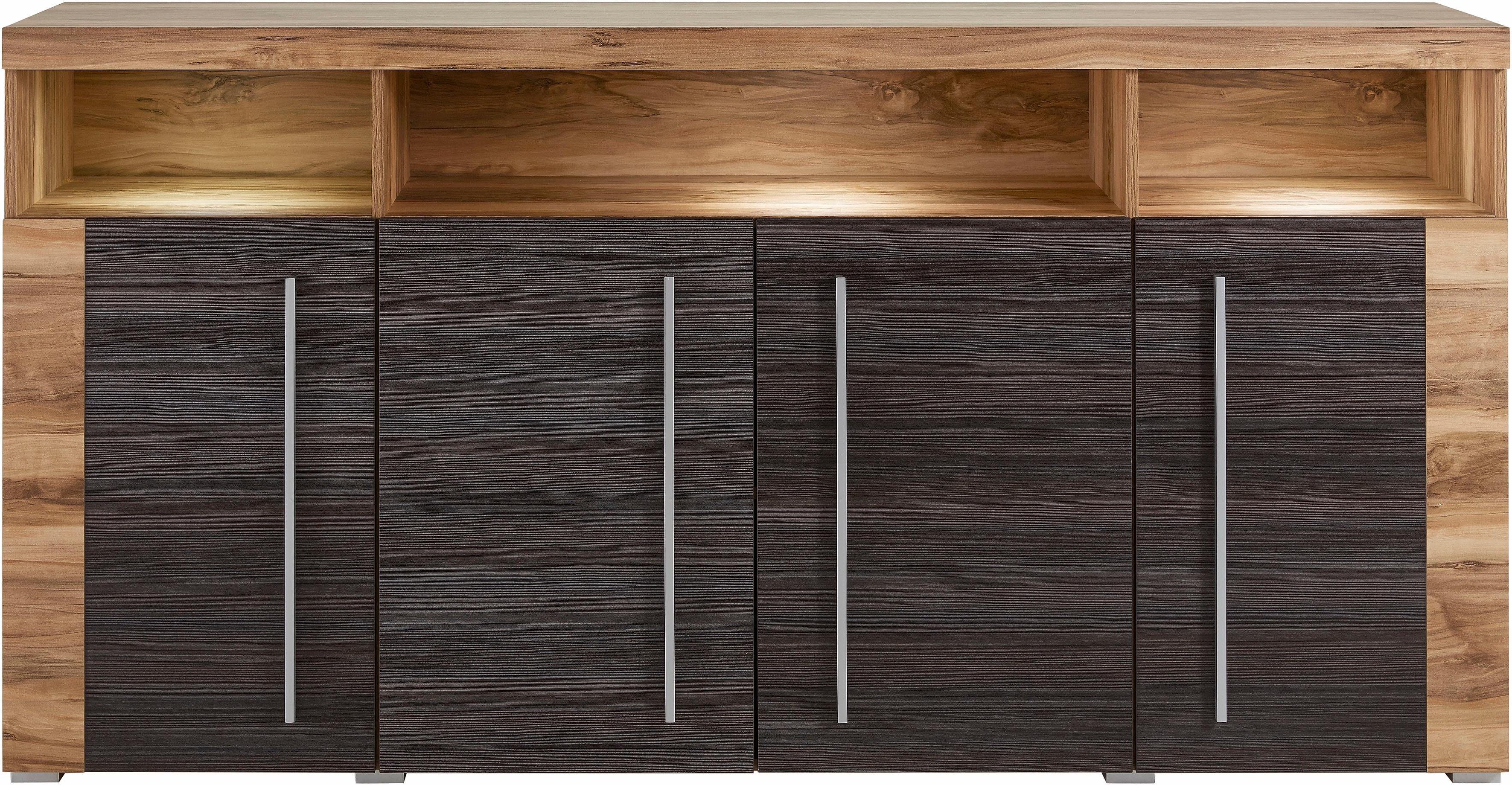INOSIGN Dressoir Roger, breedte 182 cm, stijlvolle kast met 4 deuren Commode met veel opbergruimte, inlegplanken verstelbaar