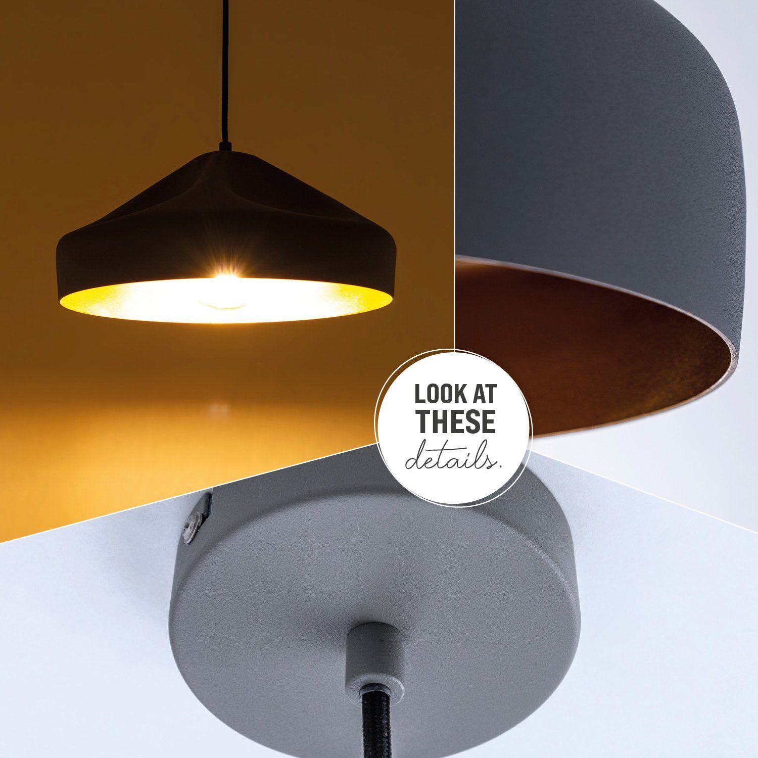 Paco Home Hanglamp HURLEY T Hanglamp eetkamer keukenlamp hangend Eettafellamp binnenin in goudkleur