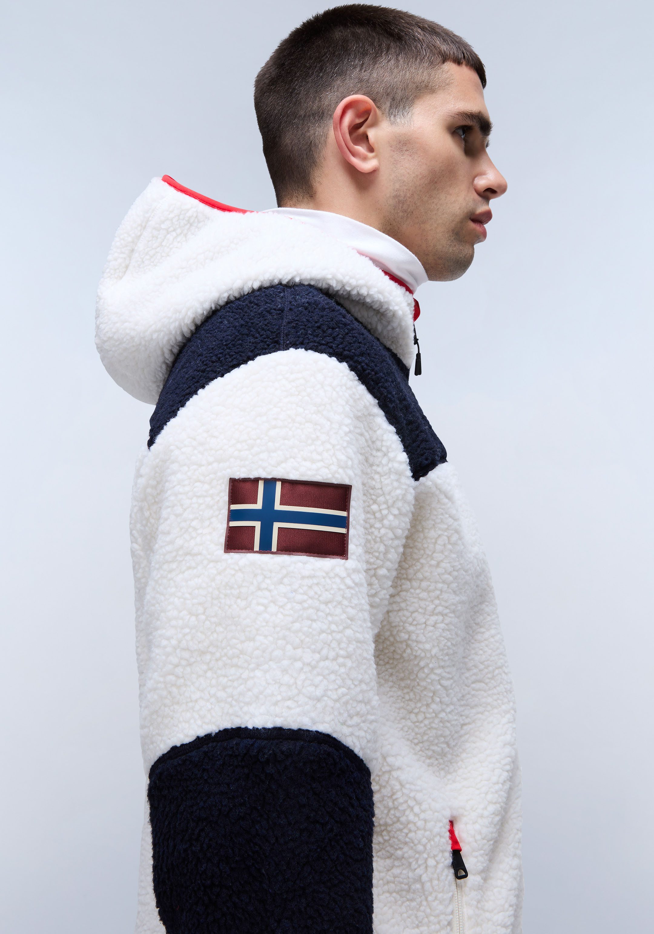 Napapijri Pluchen jack YUPIK met contrastkleurige details