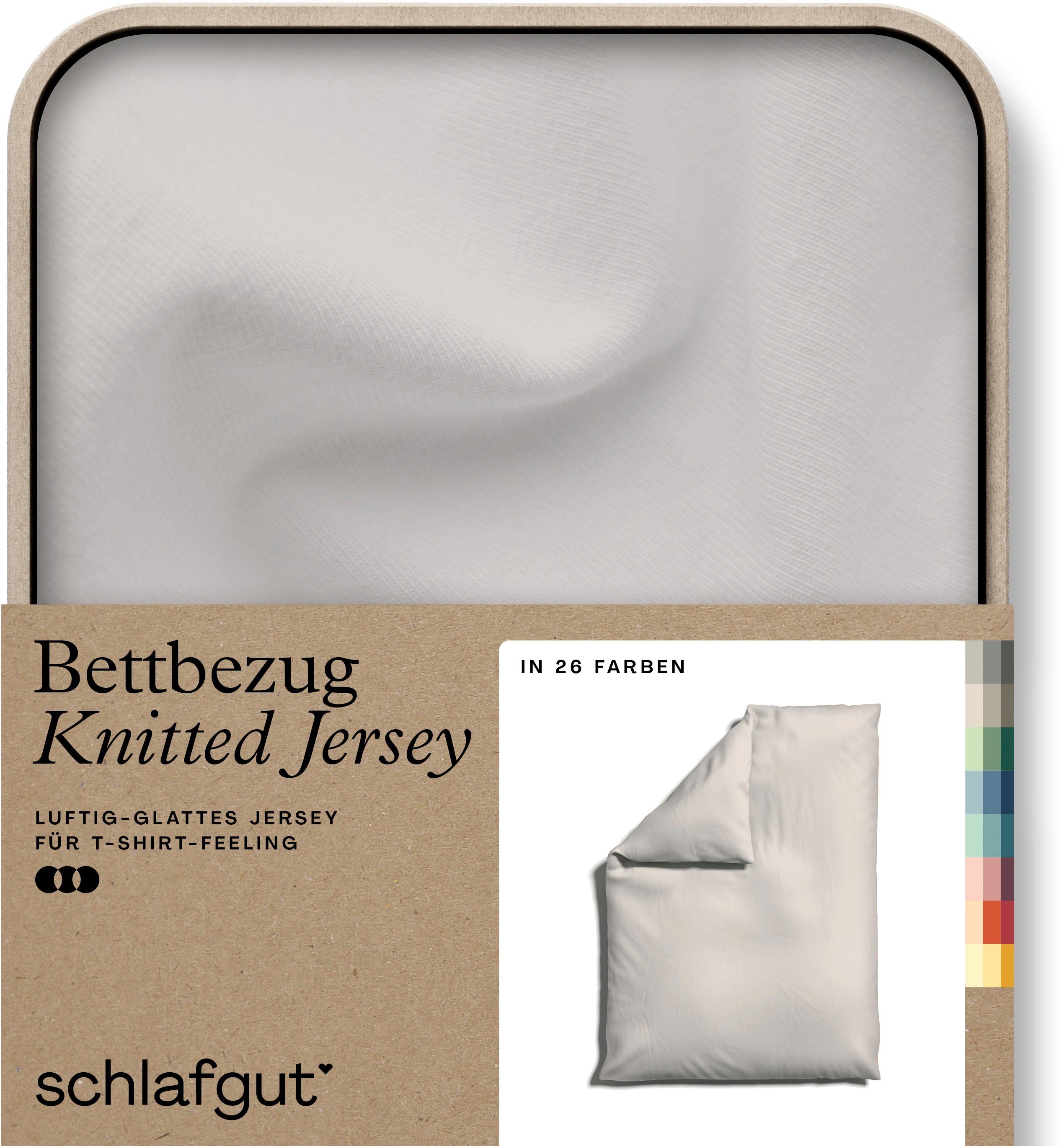 Schlafgut Dekbedovertrek Gebreide jersey uni, van biologisch katoen met elastaan, rits kreukvrij, mix & match beddengoed: bijpassende kussenhoes