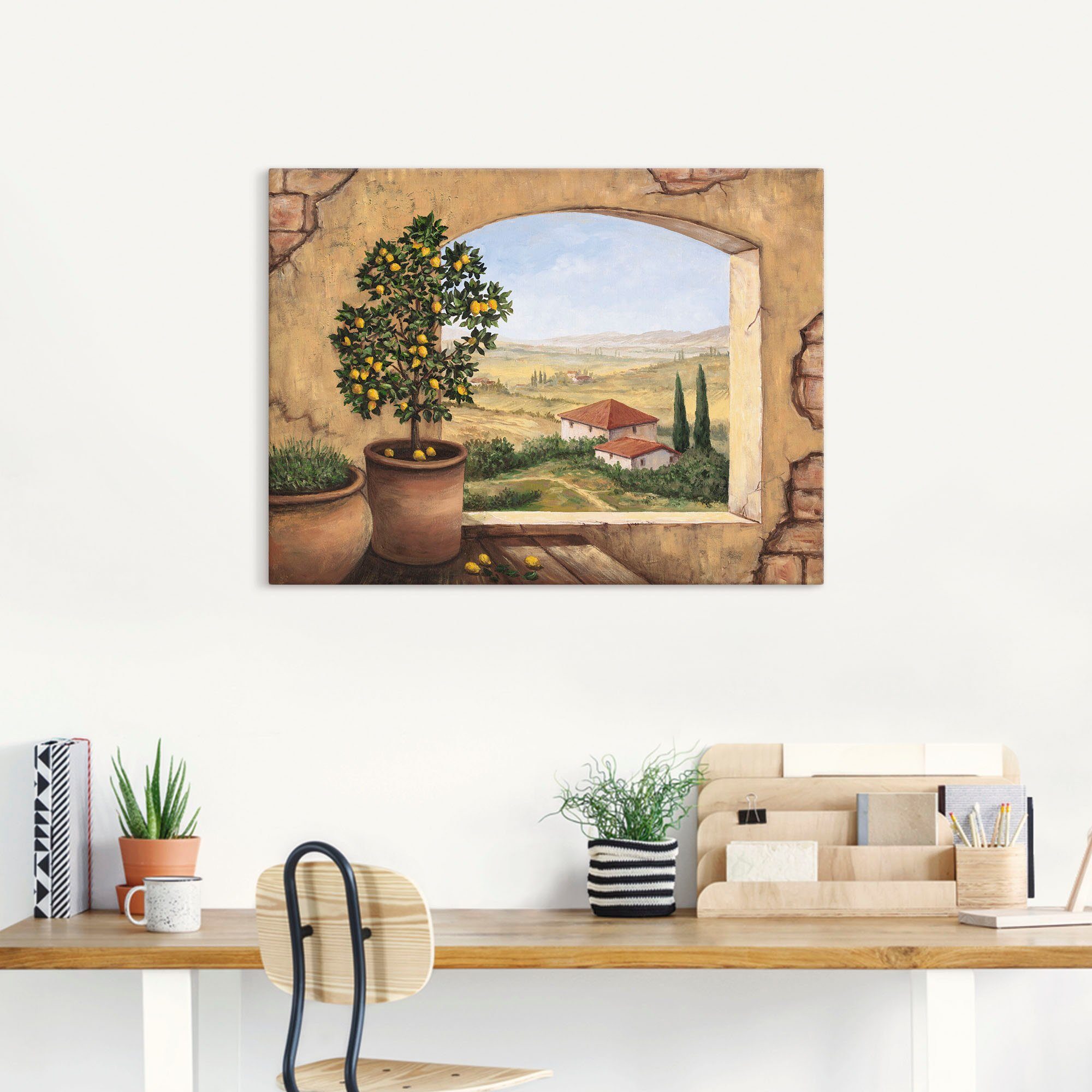 Artland Artprint Raam in Toscane als artprint van aluminium, artprint voor buiten, artprint op linnen, poster, muursticker