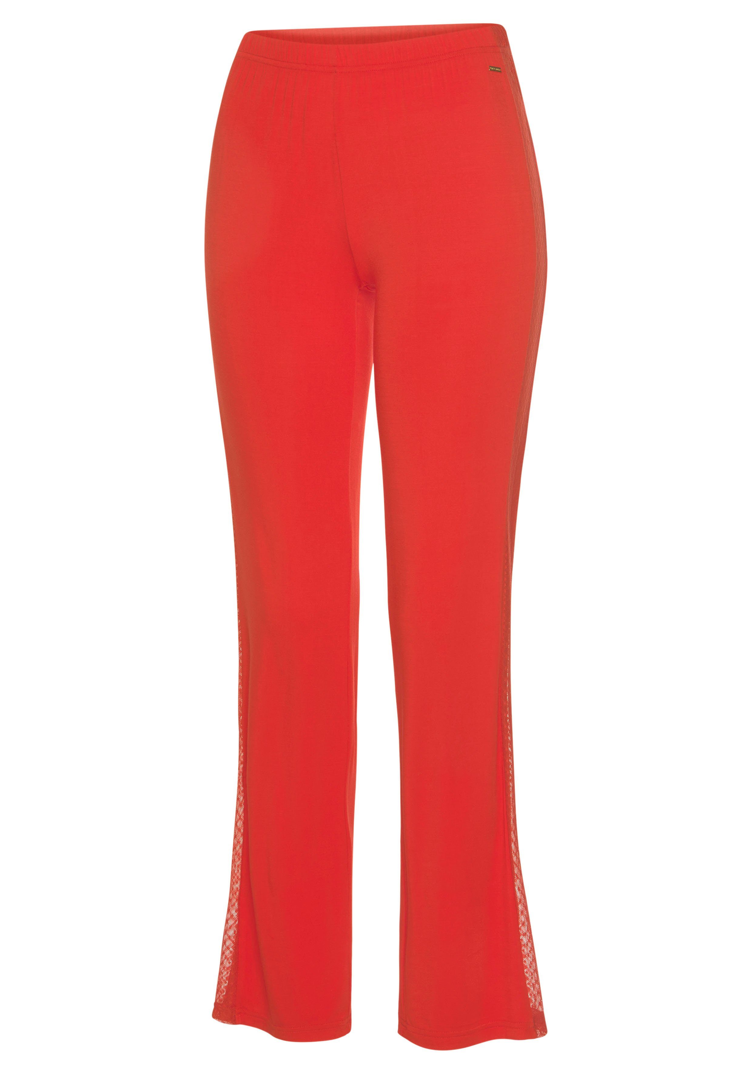 Lascana Pyjamabroek met kanten inzetten