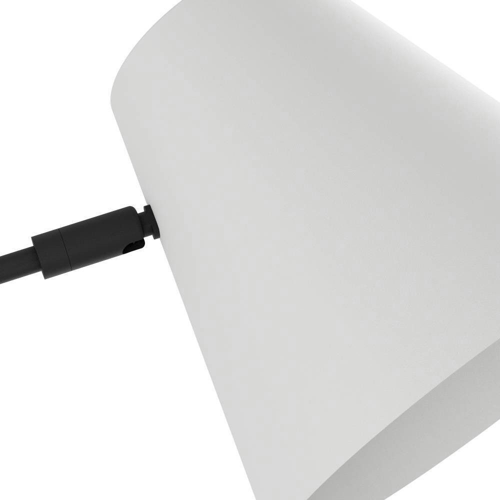 EGLO Wandlamp FORCADET Wandlamp, metaal in zwart, textiel in grijs, leeslamp, E27 fitting (1 stuk)