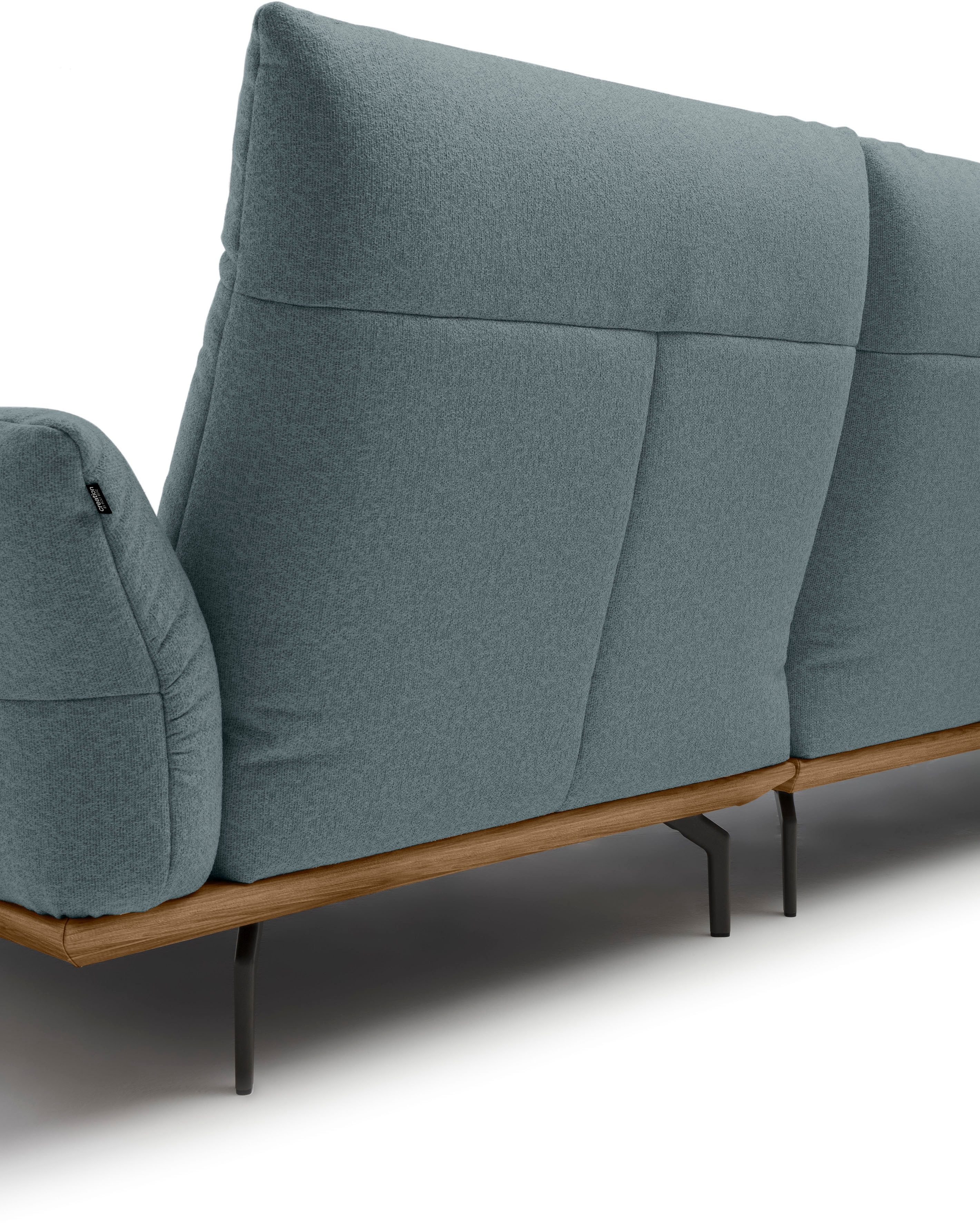 Creation BY ROLF BENZ Hoekbank Hs.460 Sokkel in walnotenhout, onderstel in umbra grijs, breedte 338 cm