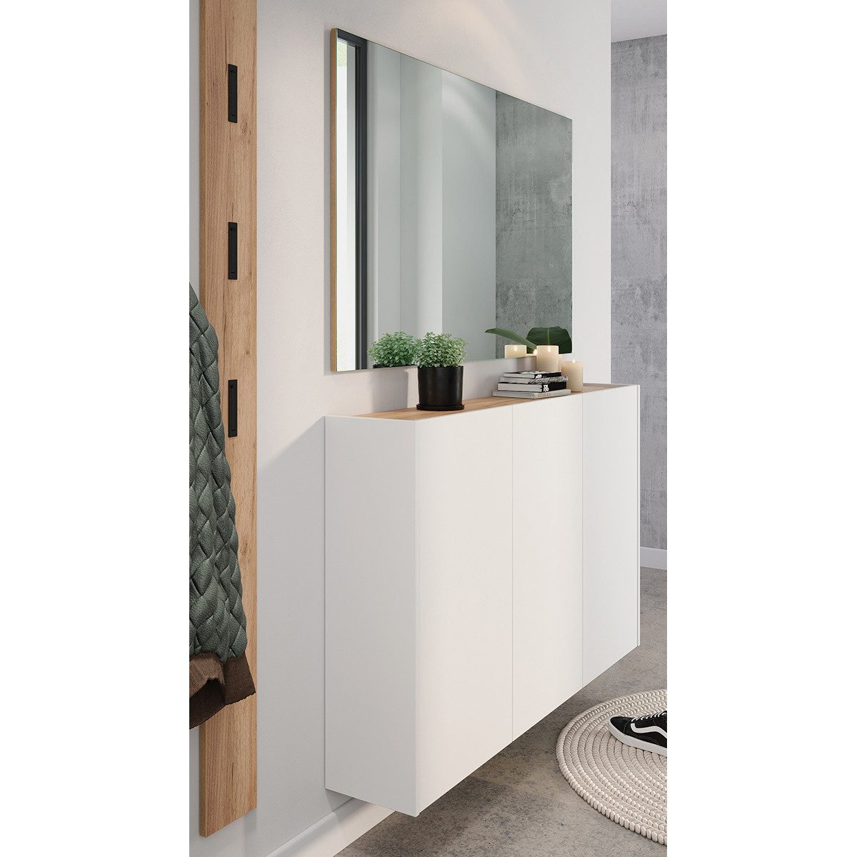 GERMANIA Halmeubelset GW-Libbiano Garderobe-set bestaande uit multifunctionele kast en spiegel