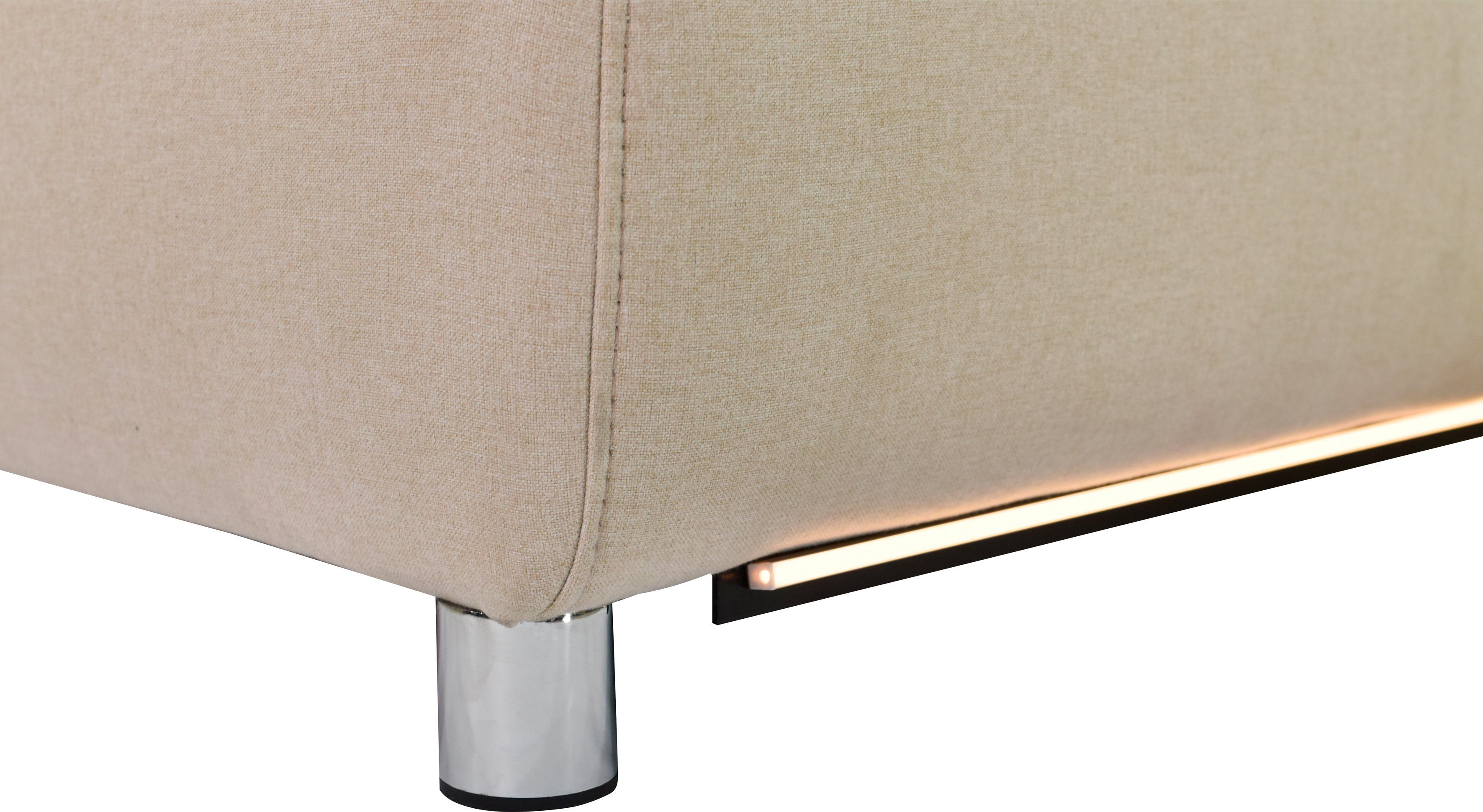 Places of Style Hoekbank Pareli, L-model, 259 cm, met récamier, echt leer, imitatieleer, weefstof