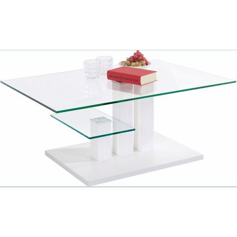 Otto - Inosign INOSIGN salontafel Bergamo met glasplaat, onderstel in drie aantrekkelijke kleuren