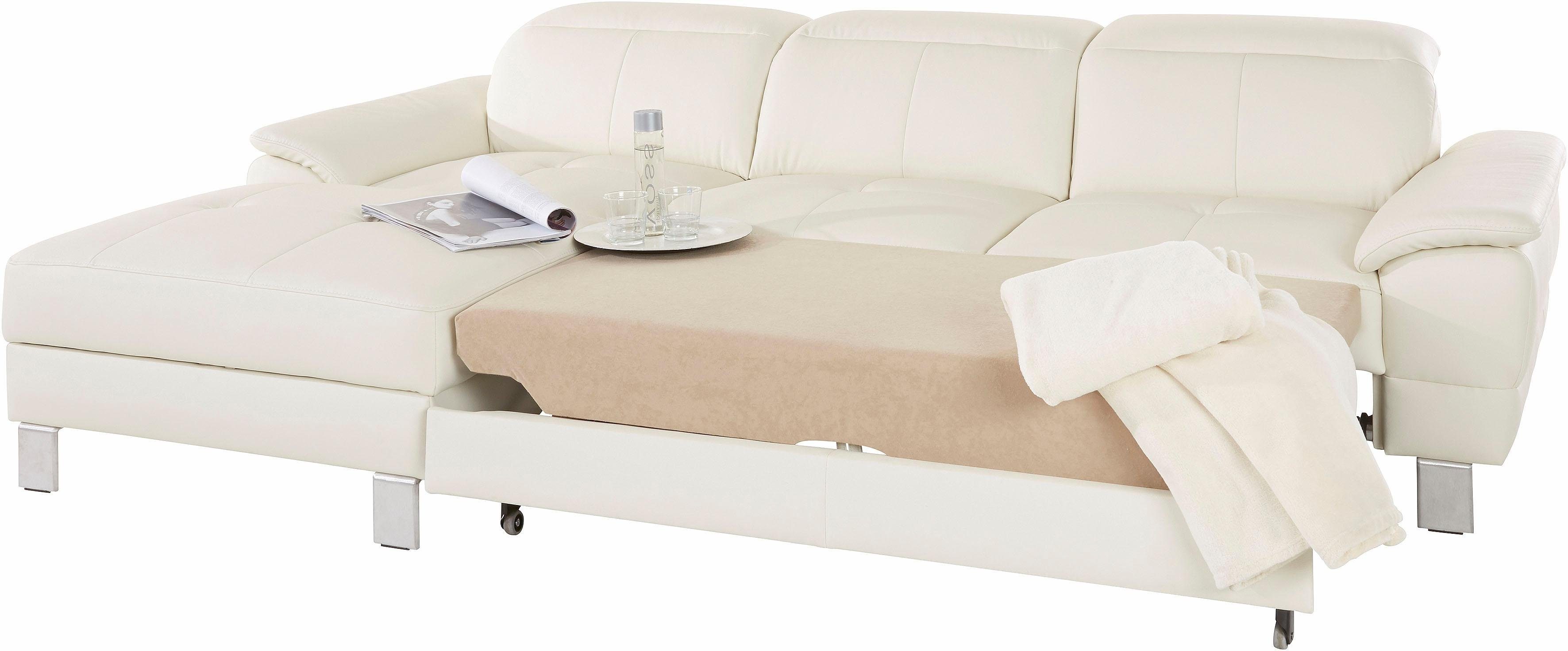 exxpo - sofa fashion Hoekbank Mantua 2, incl. hoofd- of rugverstelling, comfortabel, L-vorm optioneel met bedfunctie en bedlade, geweldige afwerkingsdetails