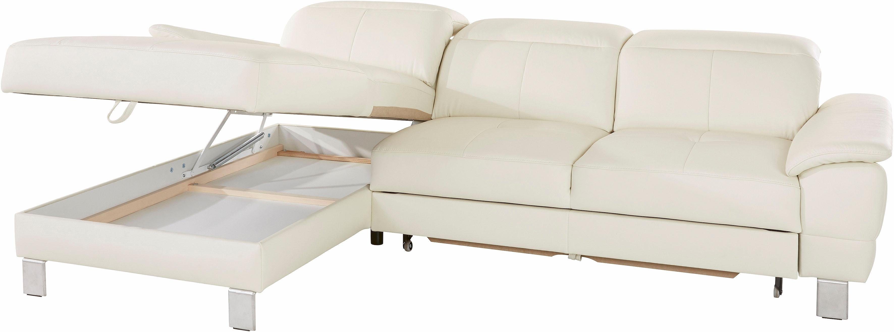 exxpo - sofa fashion Hoekbank Mantua 2, incl. hoofd- of rugverstelling, comfortabel, L-vorm optioneel met bedfunctie en bedlade, geweldige afwerkingsdetails