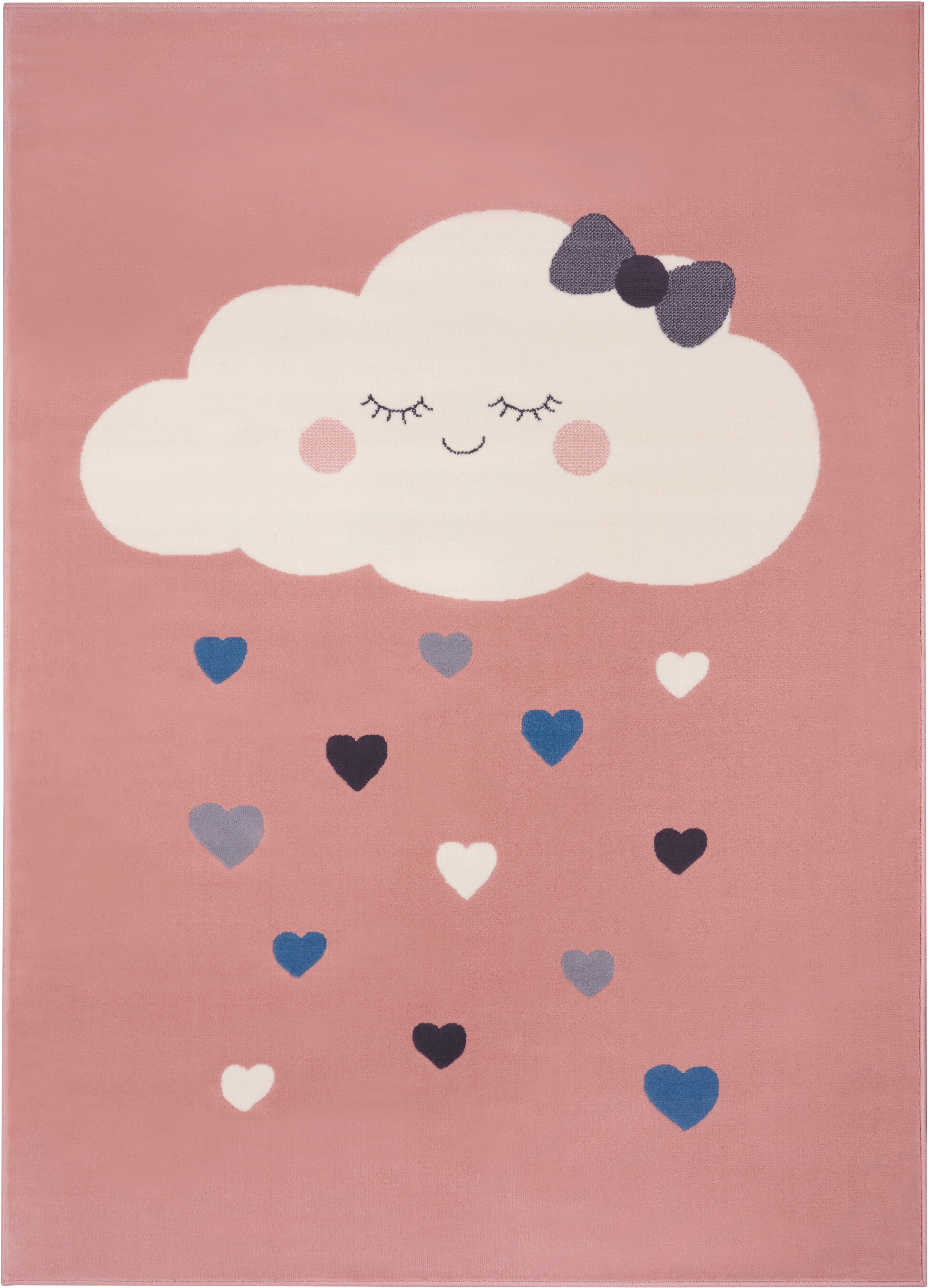 HANSE Home Kindervloerkleed Lovely Sky Wolk, hemel, korte pool, slijtvast, gemakkelijk in onderhoud, harten