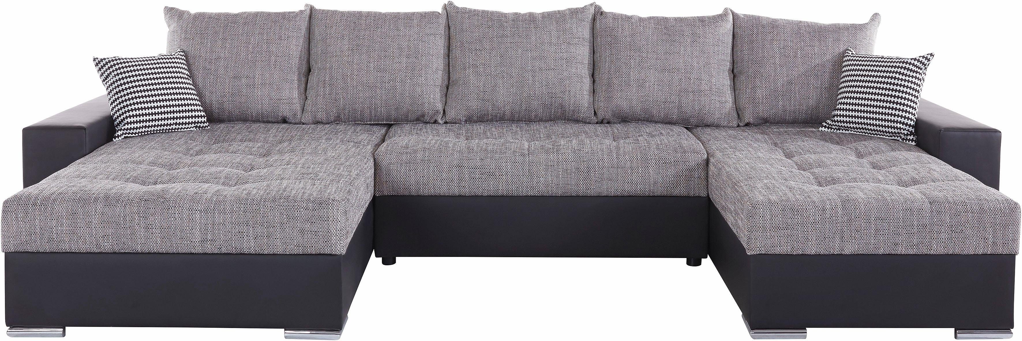 COLLECTION AB Zithoek XXL-Josy U-vorm, breedte 333 cm, met 2 recamieren 77 & 97 cm