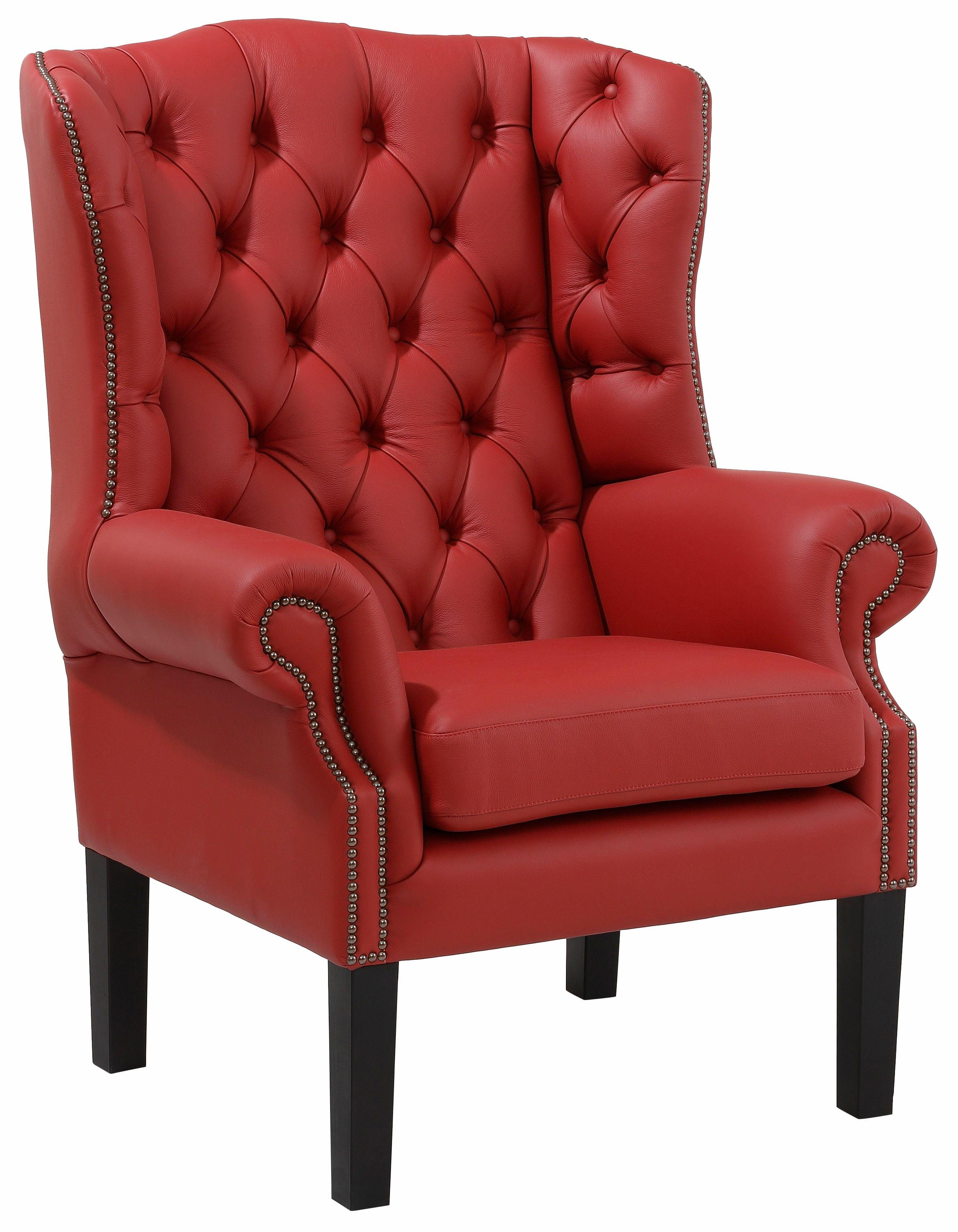 Home affaire Fauteuil Bedford oorschelp fauteuil Chesterfield met luxueuze capitonnage en gebogen armleuningen
