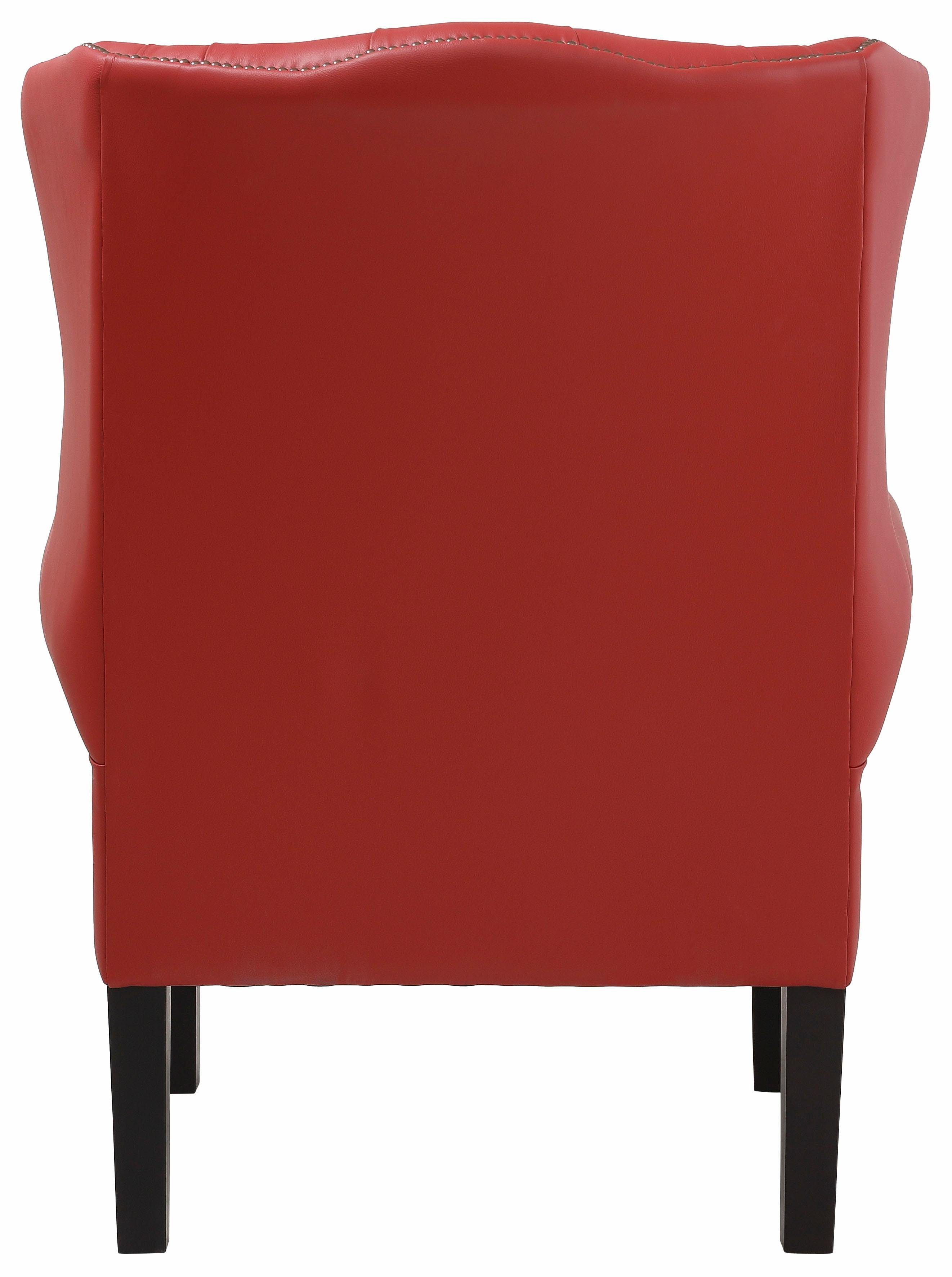 Home affaire Fauteuil Bedford oorschelp fauteuil Chesterfield met luxueuze capitonnage en gebogen armleuningen